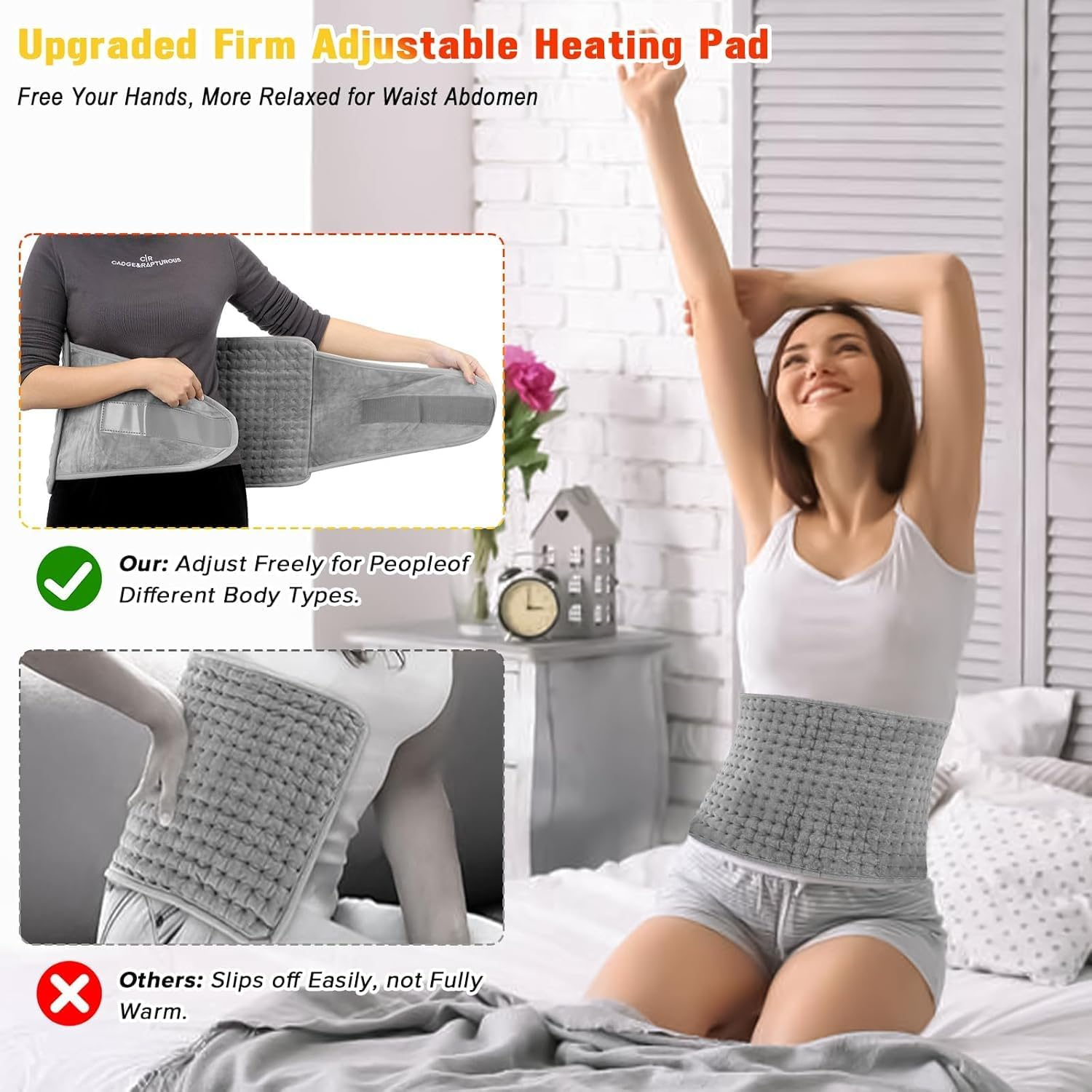 Yakiter Heating Pad for Back Pain, 30X125Cm Heating Pad with 9 Heating Levels and 4 Timer Auto Off, Fast Heating，For Cramps Neck Abdominal Shoulder, Machine Washable image number 1