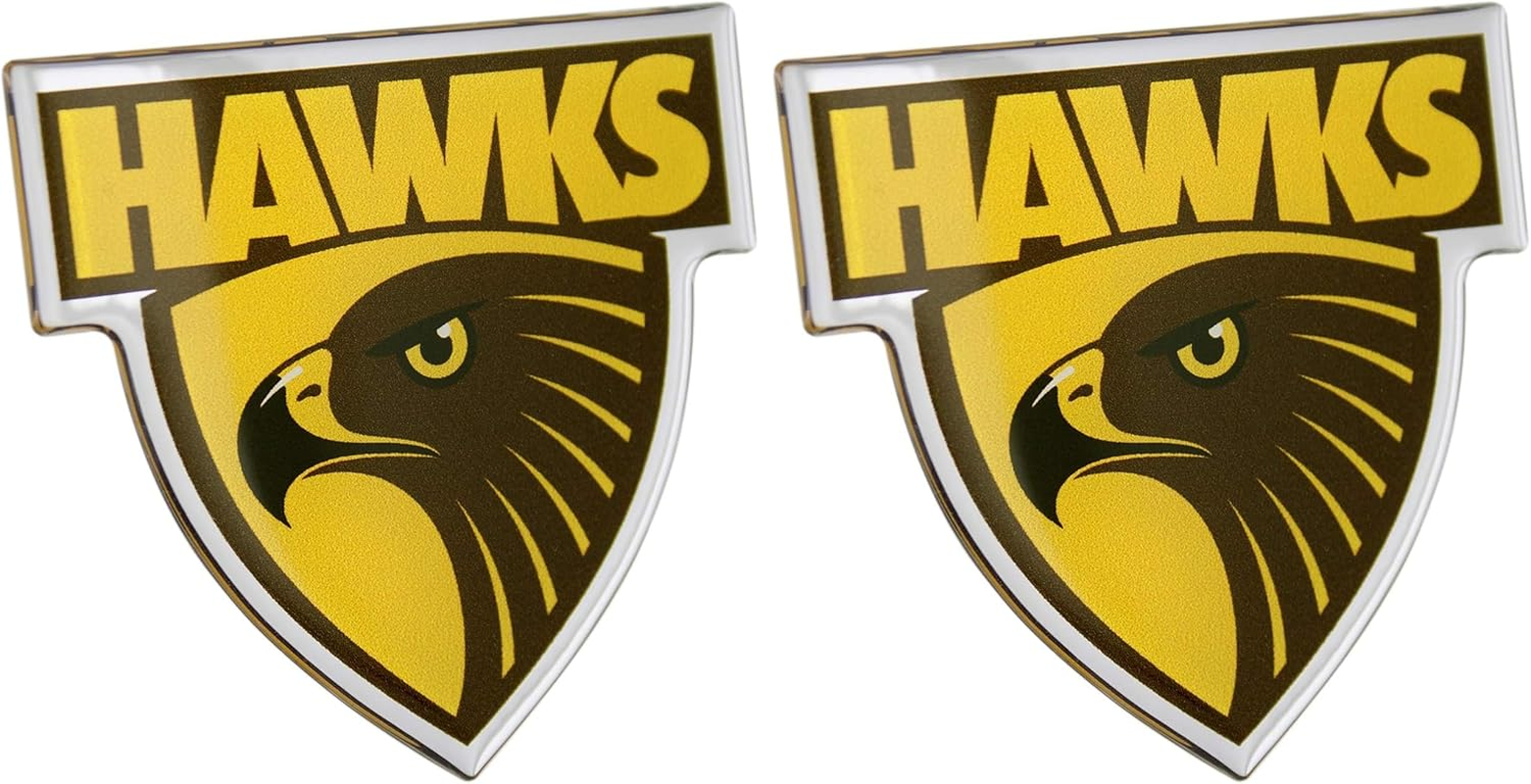 Fan Emblems Hawthorn Hawks Lensed Chrome AFL Supporter Logo image number 1