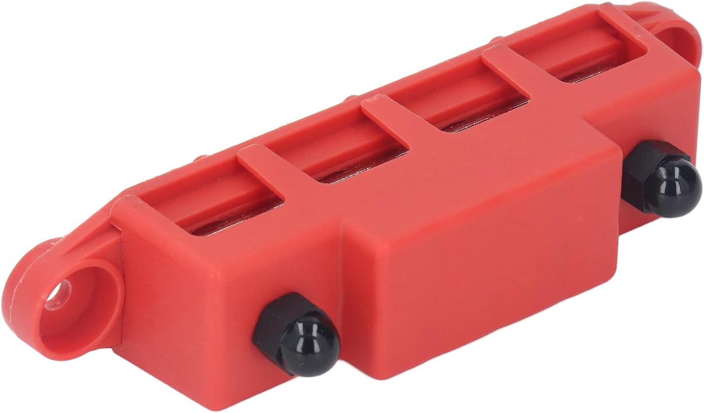 2Pcs Power Distribution Block, 250A DC 48V 4 Termina Marine Bus Bar for Boat Automotive Solar System, M8 Screw Car Audio Power Distribution Box for RV