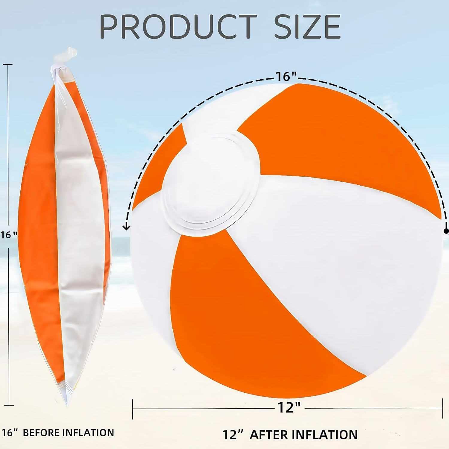 6 Pack Beach Balls, Large Inflatable Beach Balls Bulk, for Parties, Beach, Pools & Play image number 2