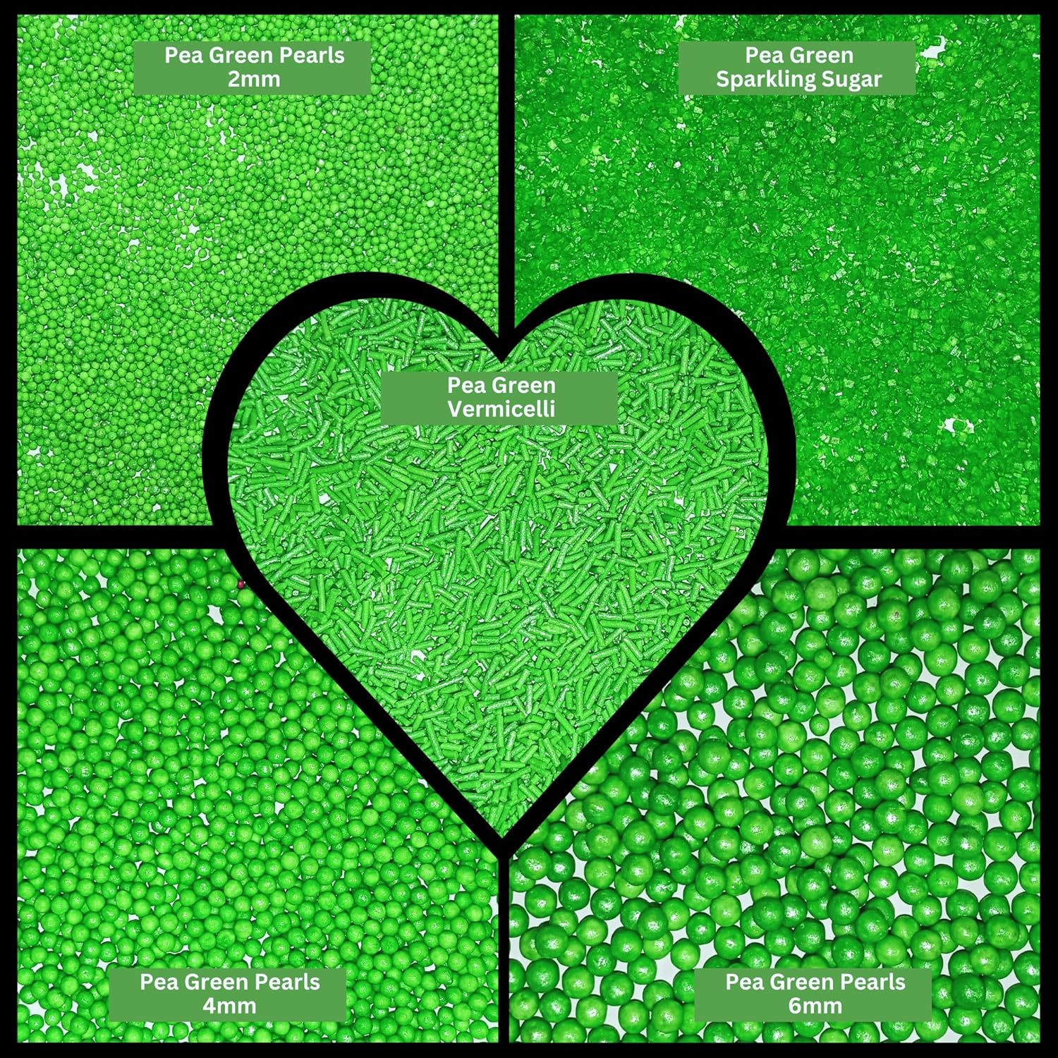 Confect Sprinkles for Cakes & Cupcakes Decoration | Assorted Pack of 5 Party in Park Pea Green Sprinkles | Celebration Sprinkles | Edible Mix Dragees, Jimmies & Sparkling Sugar - 3.5 Oz image number 6