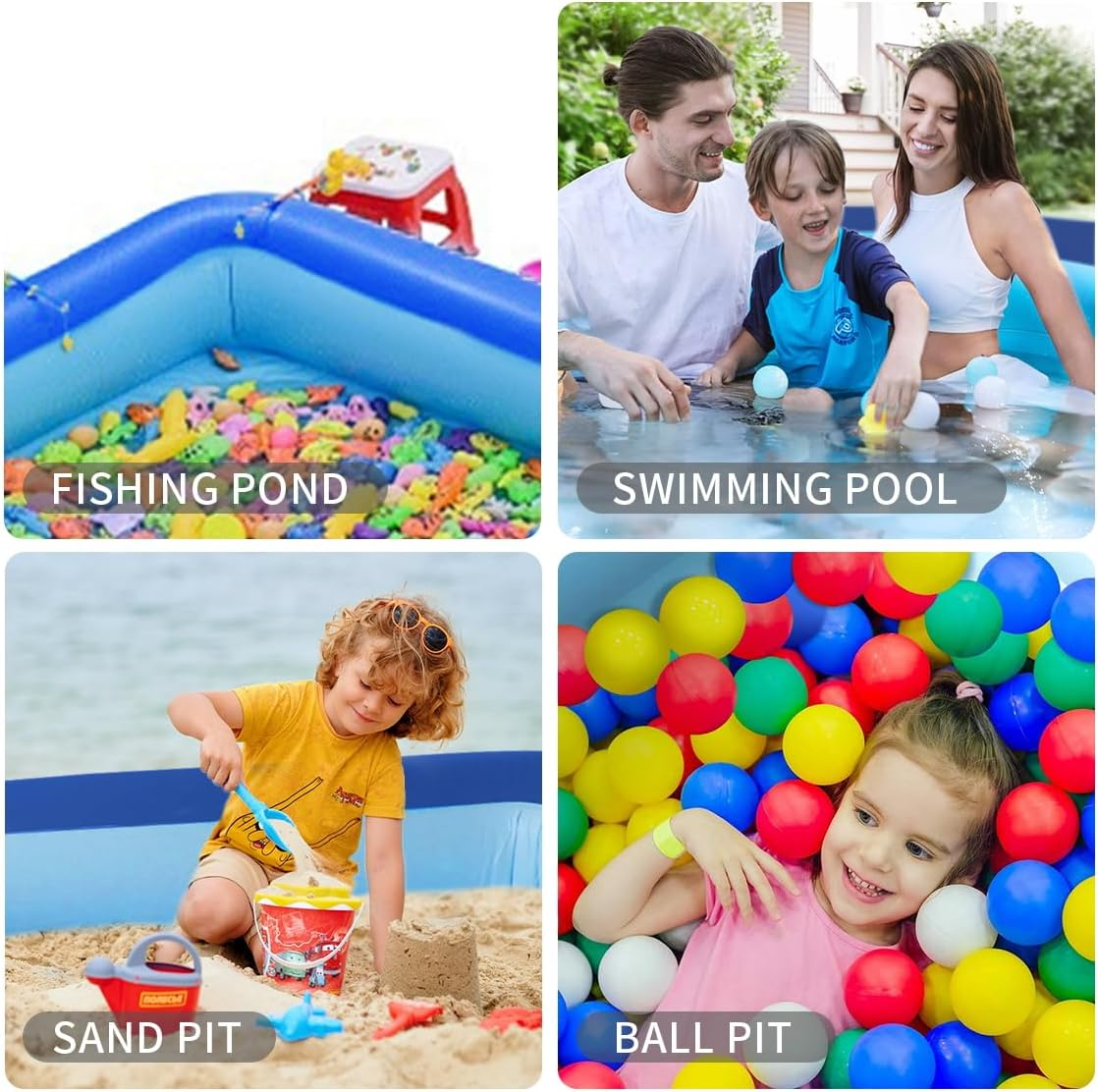 Baiao Inflatable Pool, Inflatable Swimming Pool for Adults, 71''*55'' Thickened Family Swimming Pool for Family Day, Outdoor, Garden, Backyard, Summer Water Party image number 3