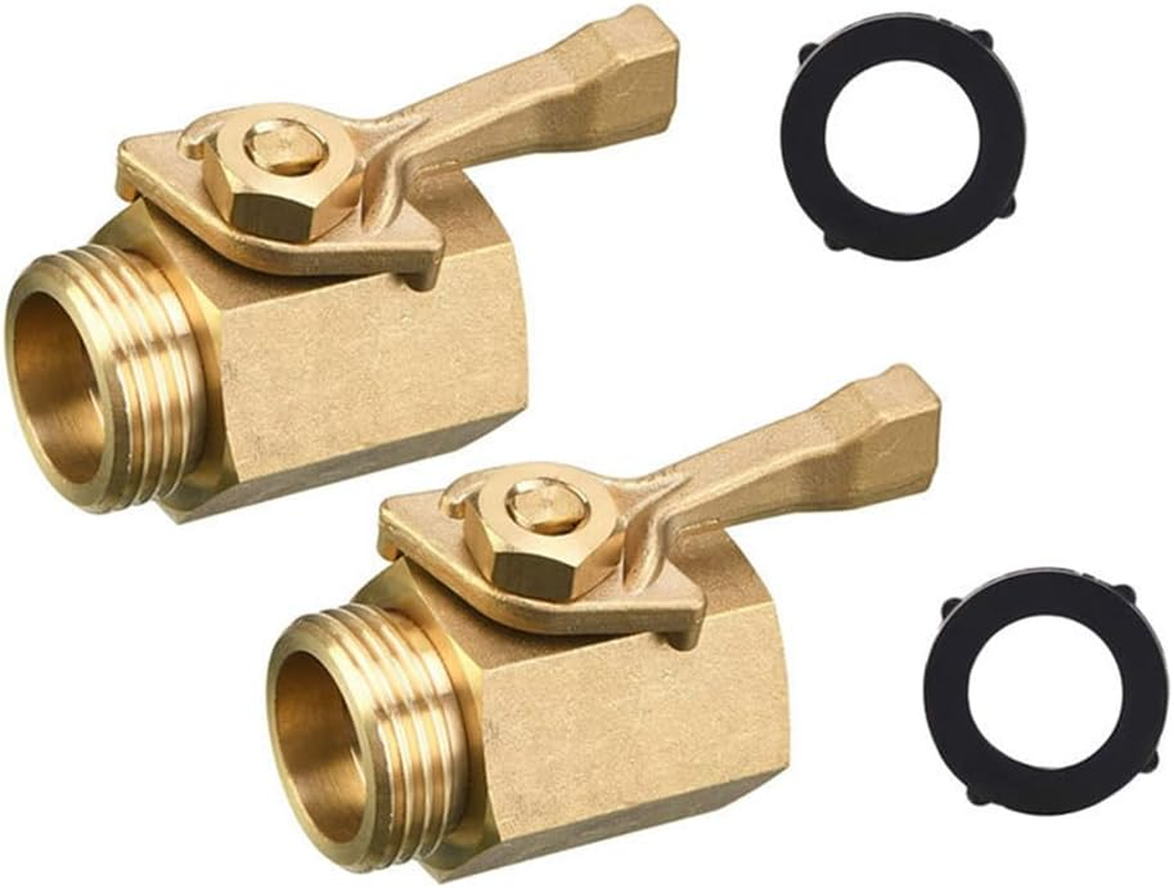 2PCS Garden Hose Shut off Valve, 3/4 Inch Heavy Duty Brass Shut off Valve, Garden Hose Connector for Fits Most Hose Sizes image number 2