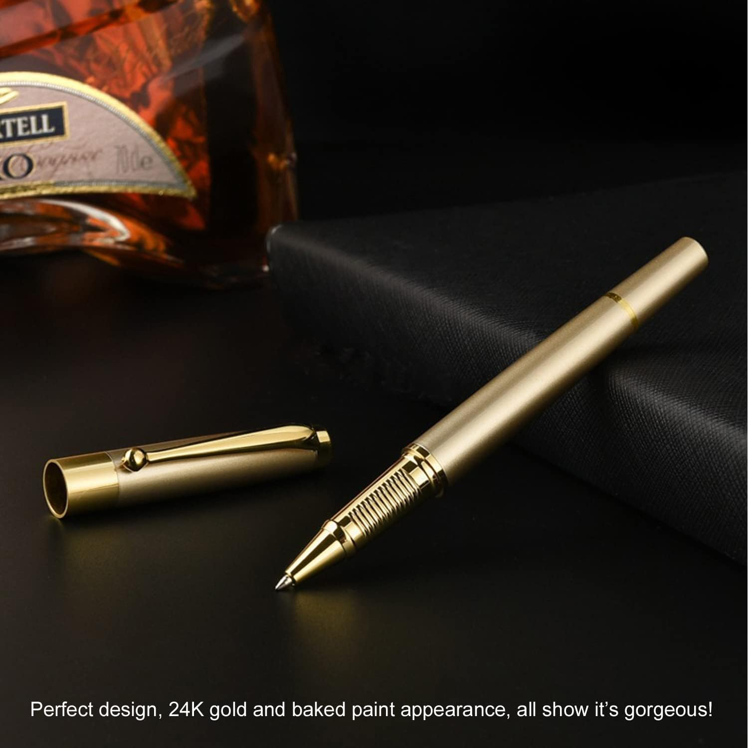 YIVONKA Ballpoint Pen Black Refill,Luxury Ballpoint Line Width 0.5Mm,Best Ball Pen Gift Set for Men & Women Professional Executive,Office,Nice Ballpens Classy Gift Box (Gold) - 2 Gold image number 7