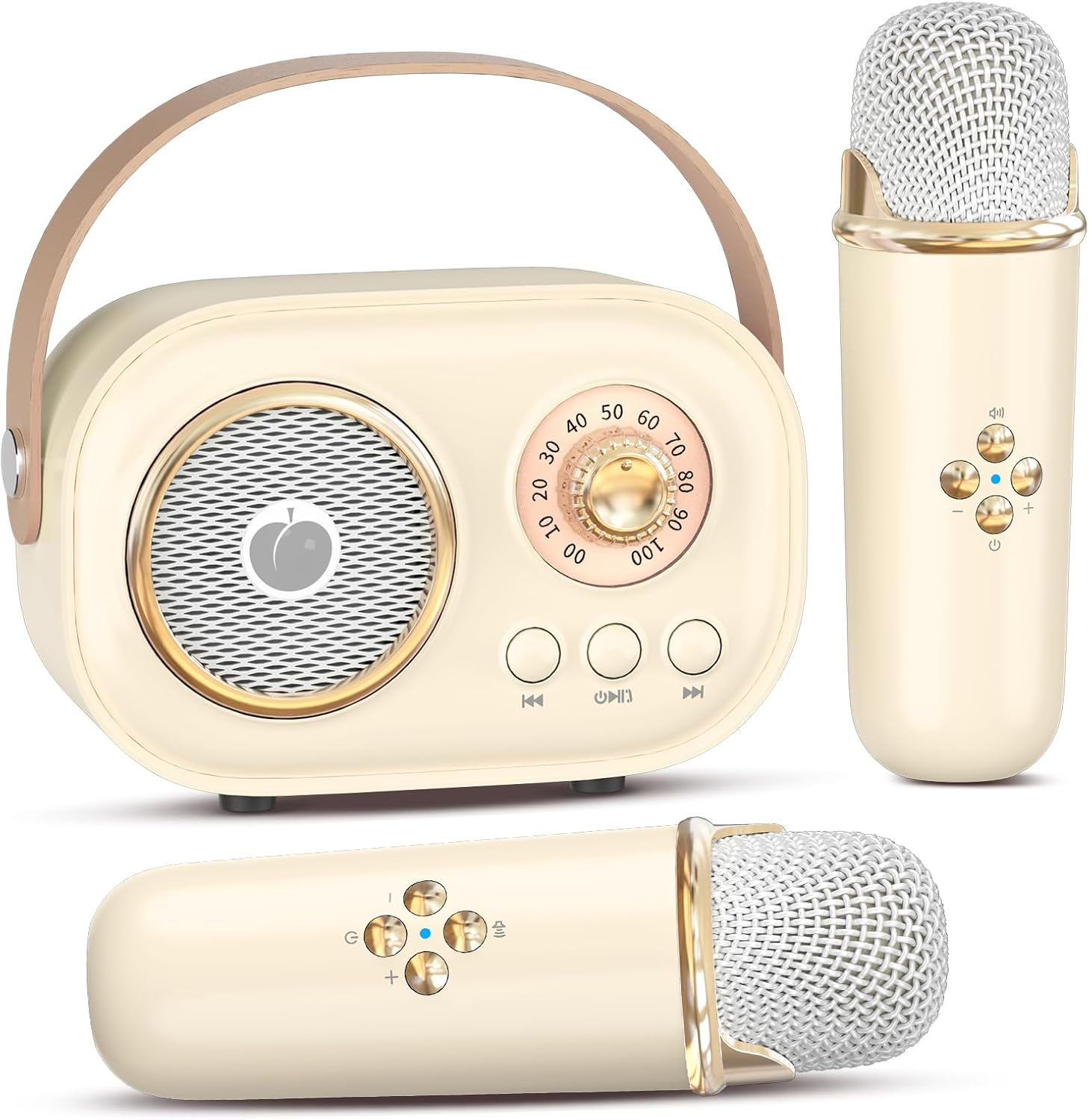 Mini Karaoke Machine for Kids Adults,Portable Bluetooth Speaker with 2 Wireless Microphones, Gifts Toys for Girls 3, 4, 5, 6, 7, 8+ Years Old Toddler Teens Birthday Family Home Party (Pink)