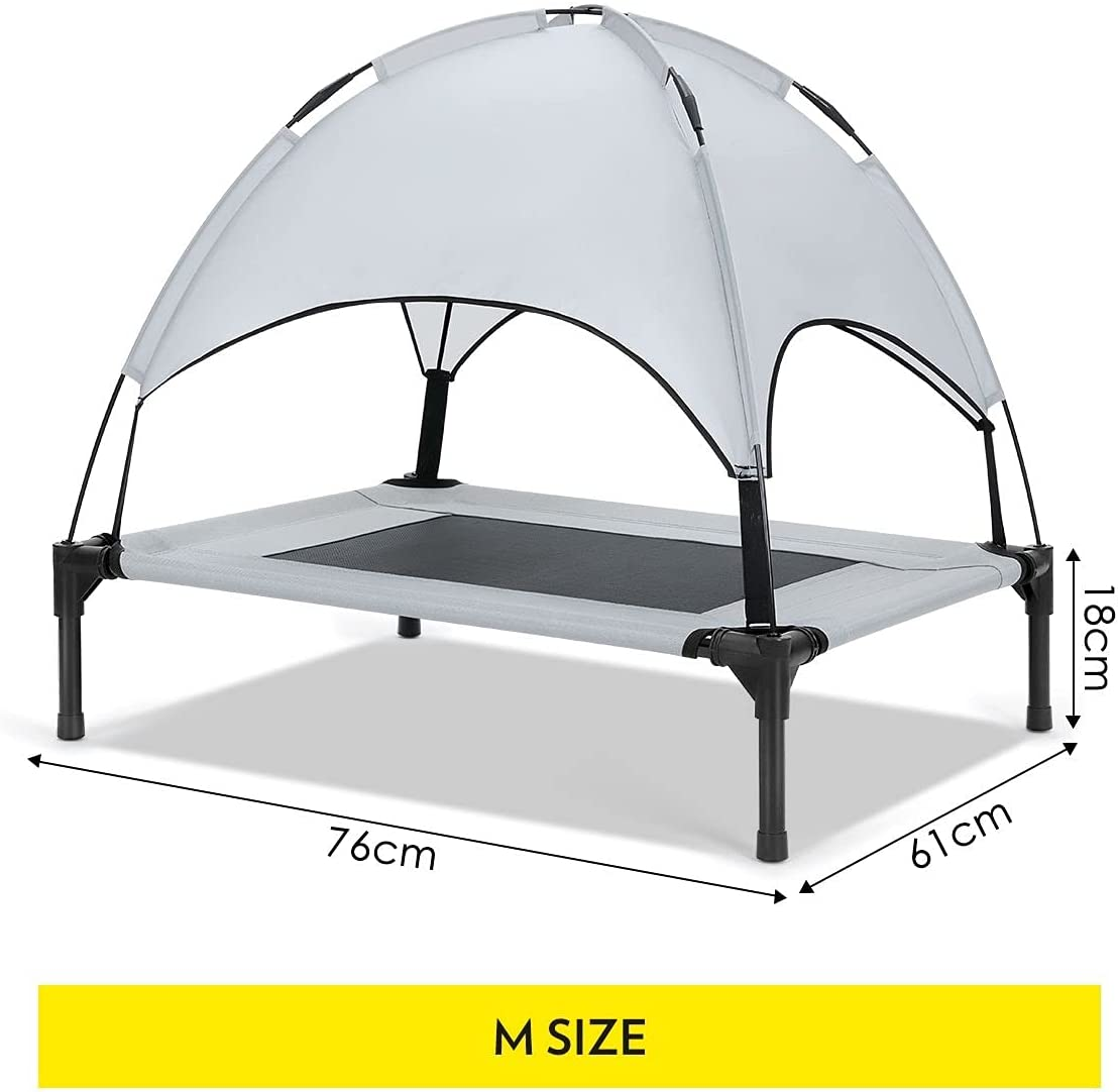 Heavy Duty Pet Trampoline Cot with Cot Canopy-Medium