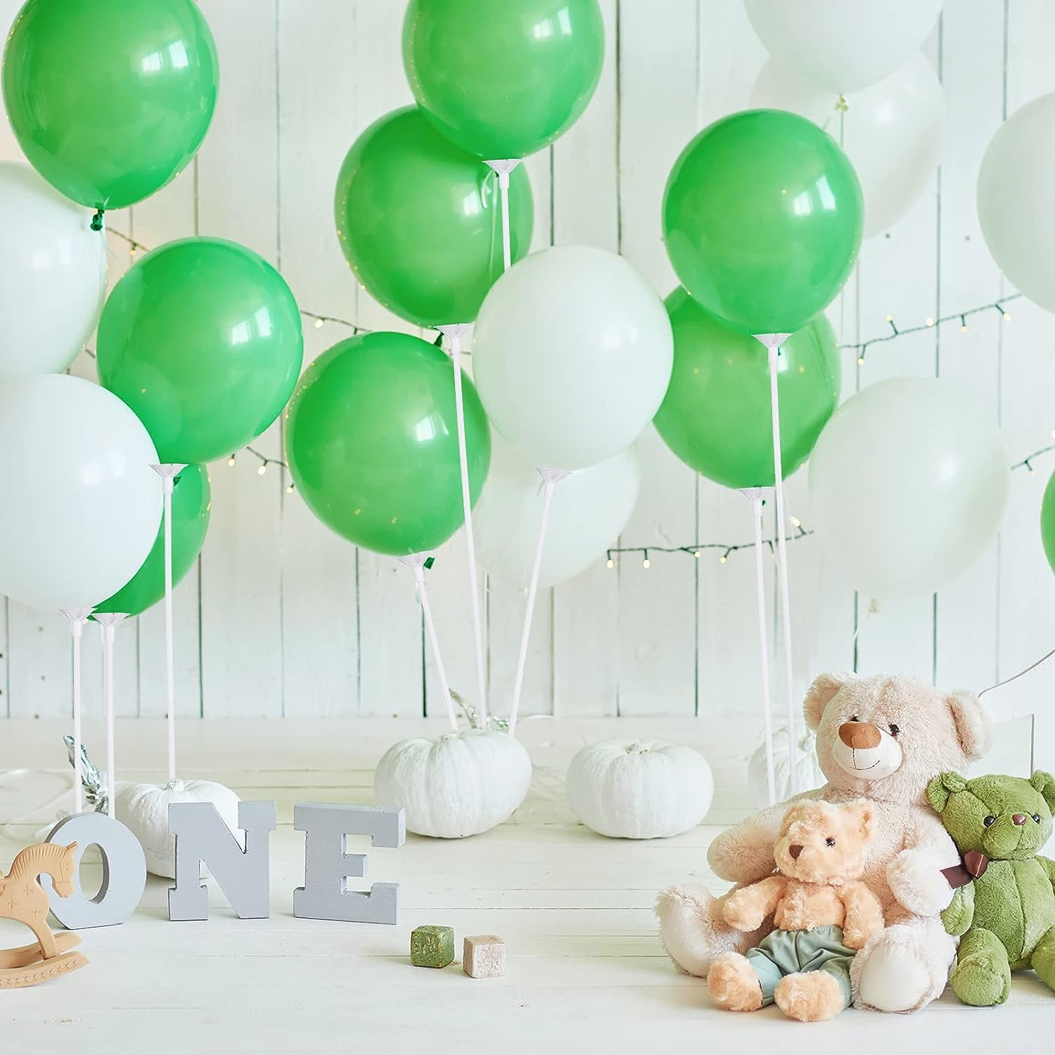 White Balloon Sticks Holders and Cups 60PCS, 32Cm Plastic Balloons Sticks, Reusable Balloon Holder Sticks for Birthday Party Wedding Anniversary Decoration image number 4