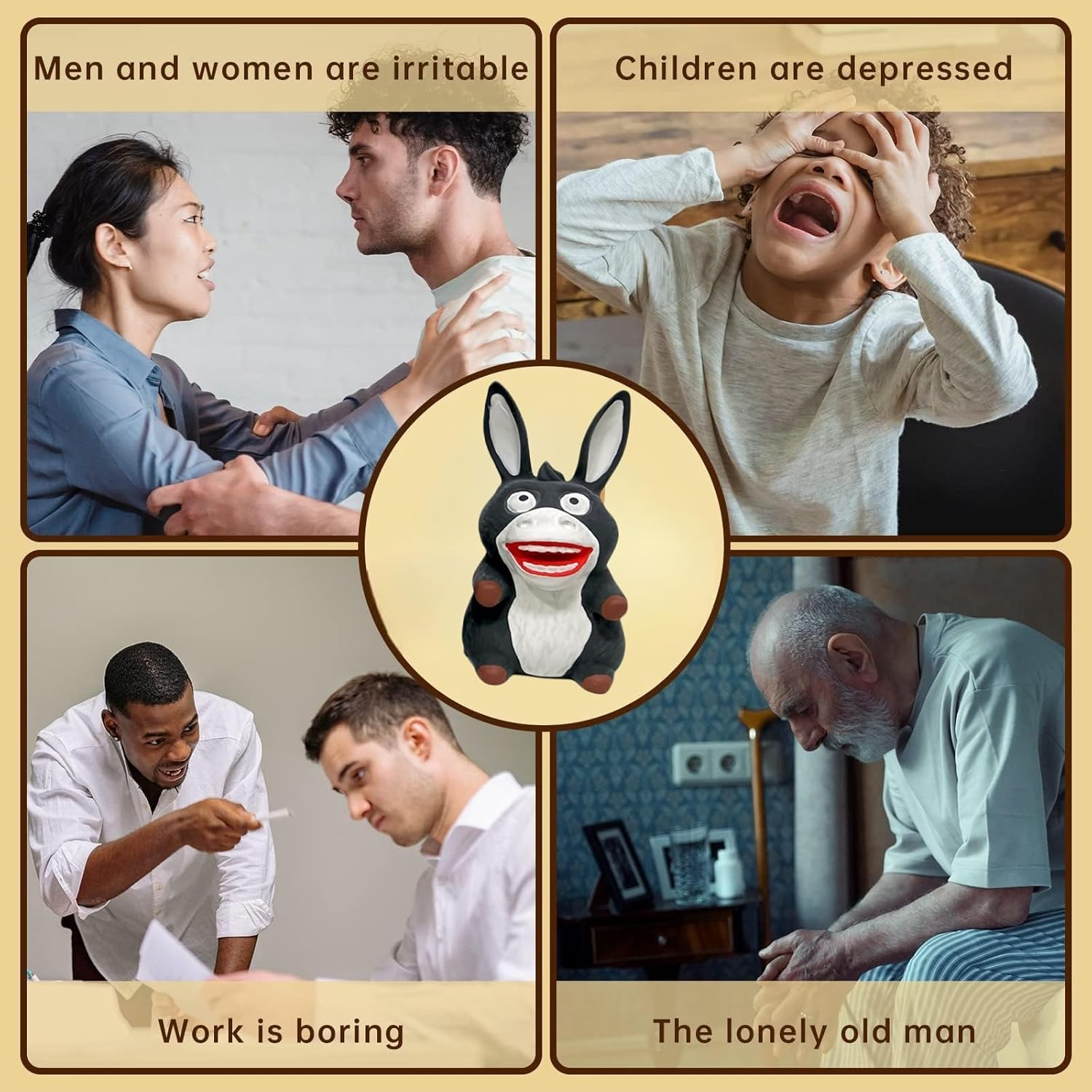 Big Mouth Donkey Decompression Tool，Antistress Stress Reliefing Pinch Toy，Cute Big Mouth Donkey Reduce Irritability for All! Gorilla Sensory Toy for All Ages。(Big Mouth Donkey（Grey）) image number 4