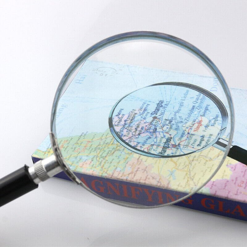 AIMALL 10X Magnifying Glass Lens, 50MM Silver Metal Handheld Magnifier for Jewelry, Reading, and Detailed Work, Durable and Lightweight, Ergonomic Design image number 1