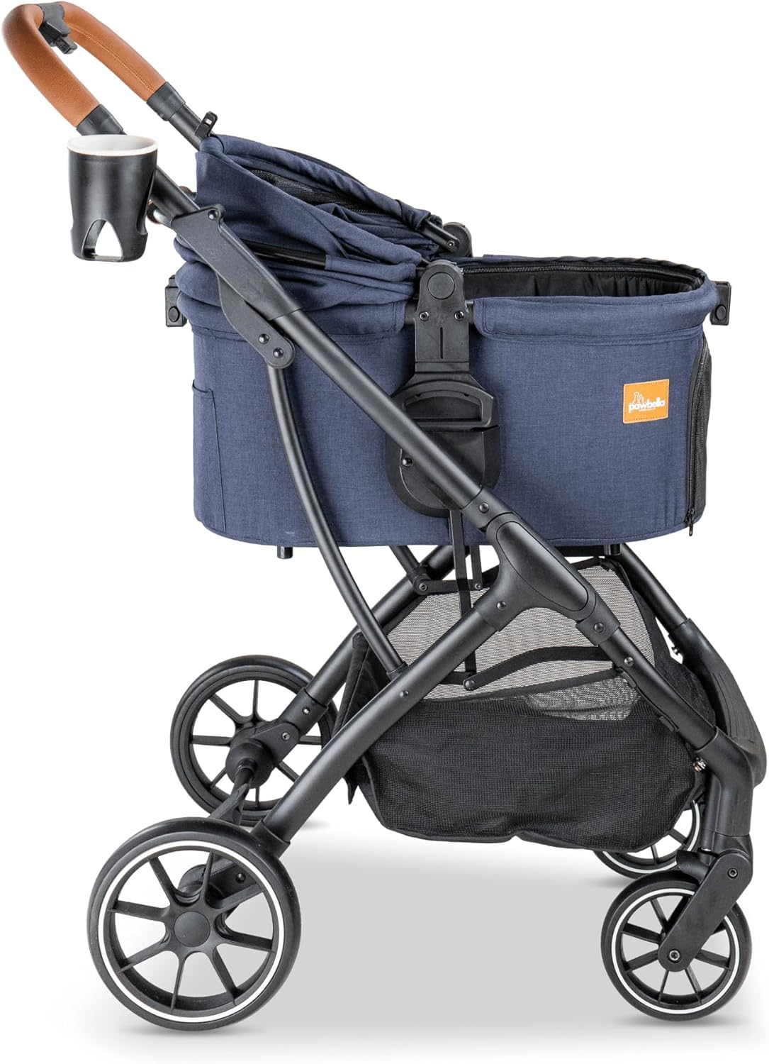 Ultimate Pet Stroller Navy &ndash; Luxe 3-In-1 Foldable Dog Pram with Detachable Carrier &ndash; Plush Padded Bedding & Safe Travel Buggy for Medium Pets (Up to 22Kg) image number 5