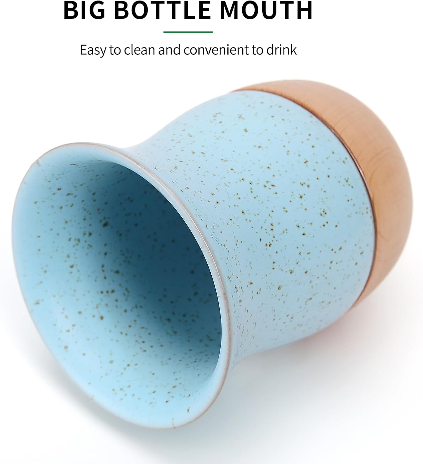 8 OZ Ceramic Yerba Mate Cup with Original Wood Base, Includes Mate Gourd, Bombilla Straw and Cleaning Brush - Perfect for Traditional Yerba Mate and Modern Style Drinking Mug (White) image number 6