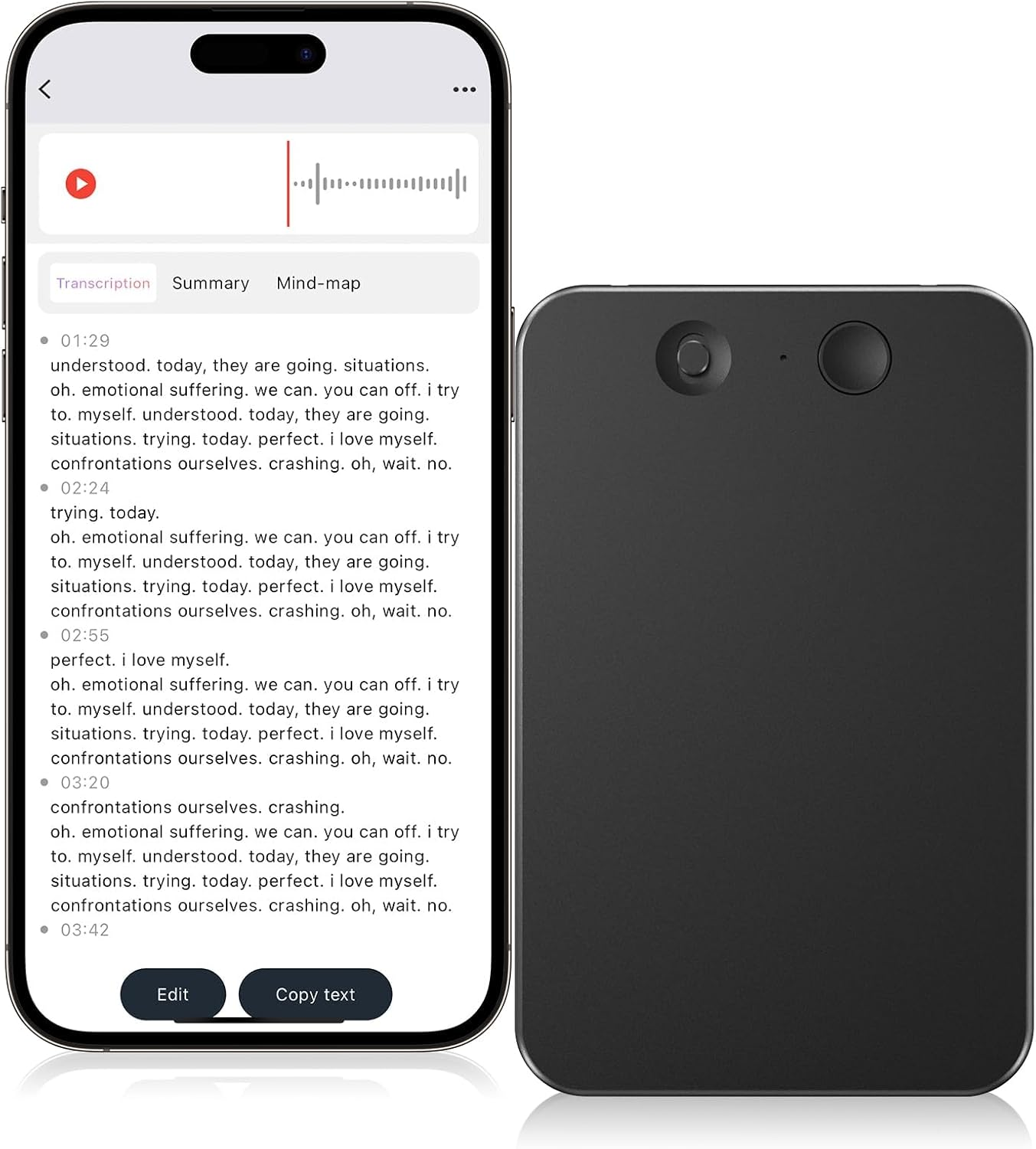64GB Note Voice Recorder with Transcribe,Mind Mapping & AI Summary,Digital Voice Recorder with App,Audio Recorder for Lectures,Phone Calls,Meetings,Interviews Etc