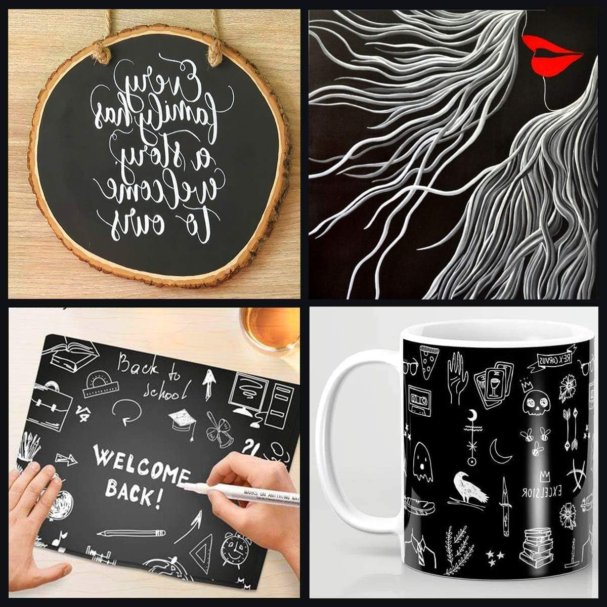 12 Pcs Acrylic Paint Pens, Betterjonny 0.7Mm Paint Marker Permanent Paint Pens for Rock Painting, Wood, Ceramic, Glass, Canvas, Metal, Plastic Mark image number 5