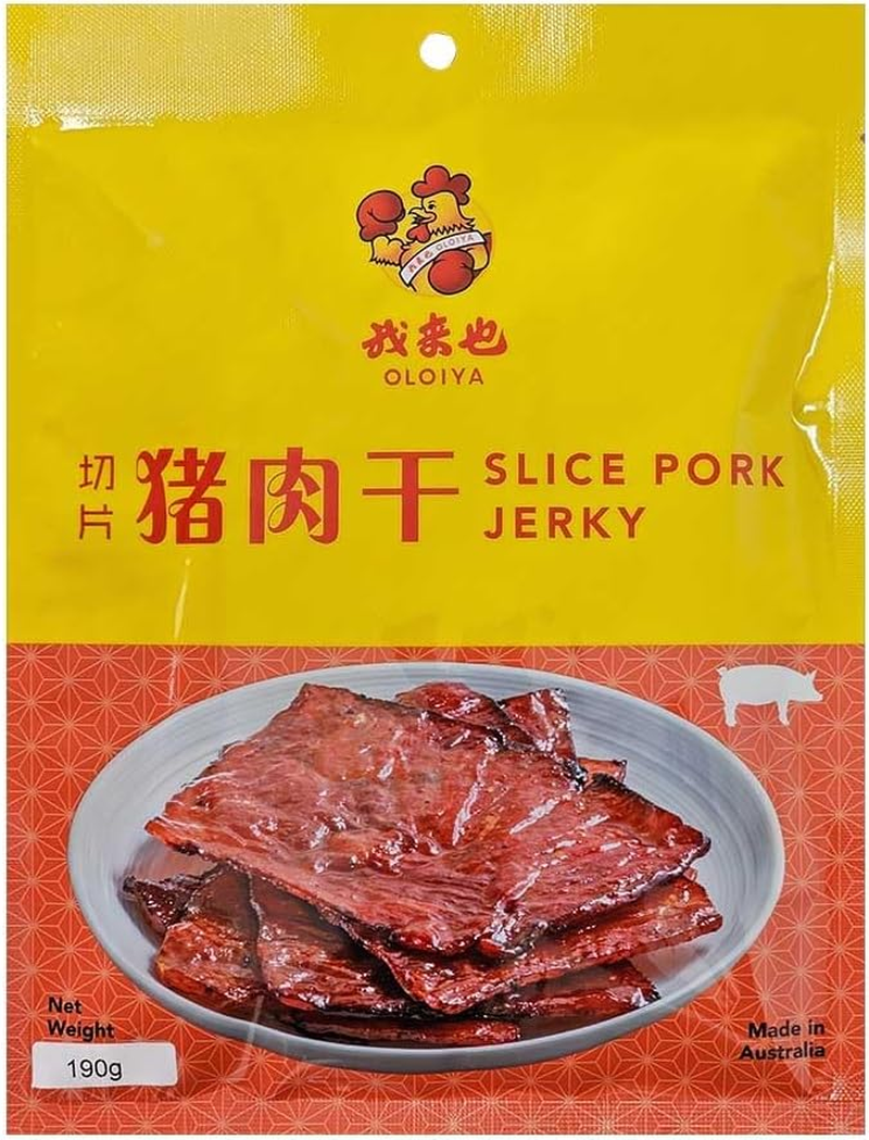 OLOIYA Sliced Pork Jerky Specialty Meat Snack Flavorful Read to Eat Snack Sweet Spicy Flavor Dried Meat Snack with 15.9 Protein per Serving, 190G image number 4