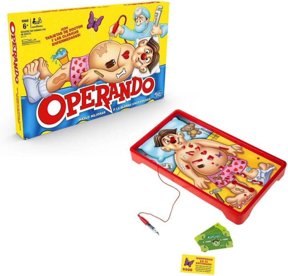 OPERATION Hasbro B2176 Operation Classic Game- Operate on Cavity Sam- Play the Doctor- 1+ Player- Electronic Board Games and Toys for Kids- Ages 6+