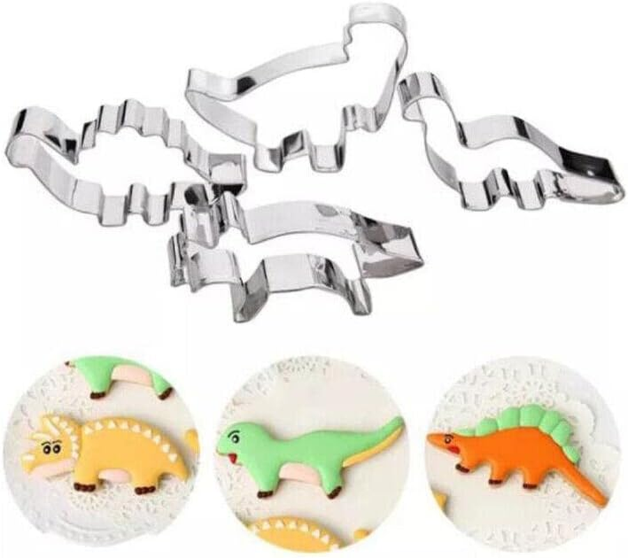 AIMALL 4X Stainless Steel Dinosaur Cookies Cutter Biscuit Pastry Cake Fondant Mould, Precision Shapes for Biscuit, Pastry, and Fondant Crafting, Ideal Kitchen Gift image number 6