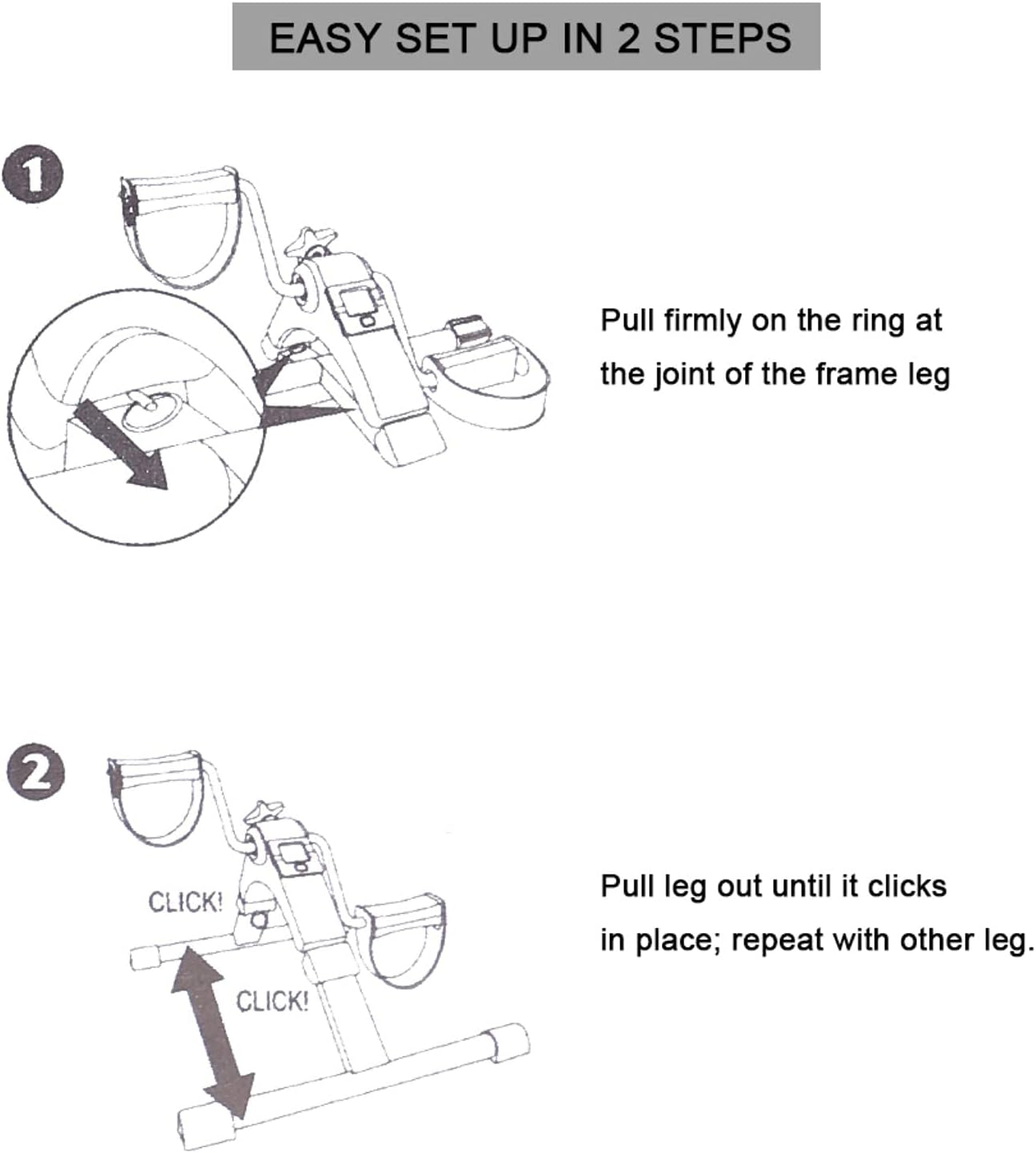 Uten Folding Pedal Exerciser, Mini Exercise Bike, Portable Foot Peddler Desk Bike for Leg and Arm Exercisers, Adjustable Sitting Workout with Electronic Display image number 4