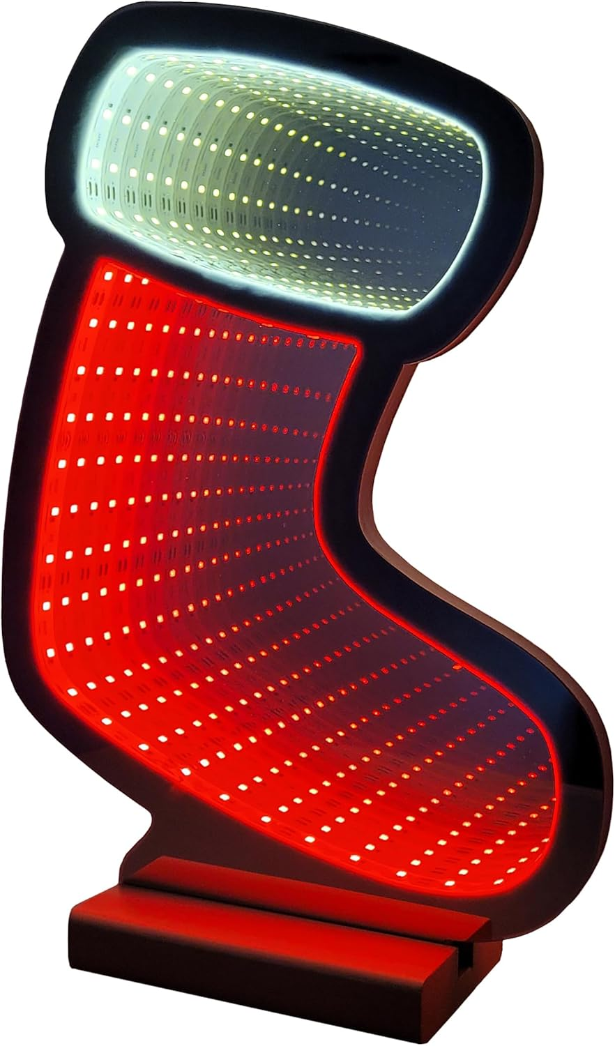 Brandsseller LED 21.5 X 7 X 30 Cm Christmas Boots Infinity Effect Timer Function Illuminated on Both Sides Window Decoration X-Mas IP20-3 M Cable Including Stand for Indoor Use image number 4