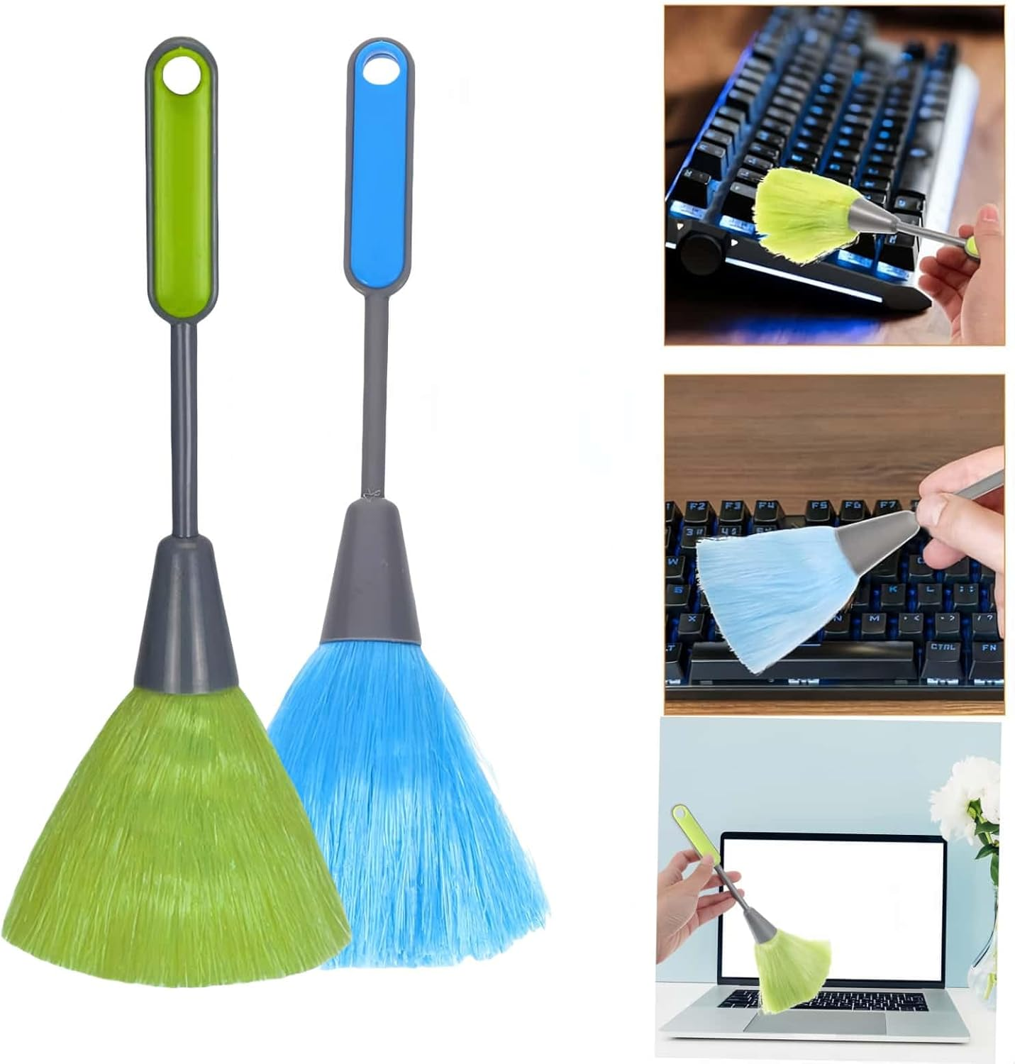2 Pack Fluffy Microfiber Dusting, Ultra Soft Feather Duster, Cleaning Tool for Electronics, Books & Home Decor (Laptops, Screens, Photo Frames) image number 4