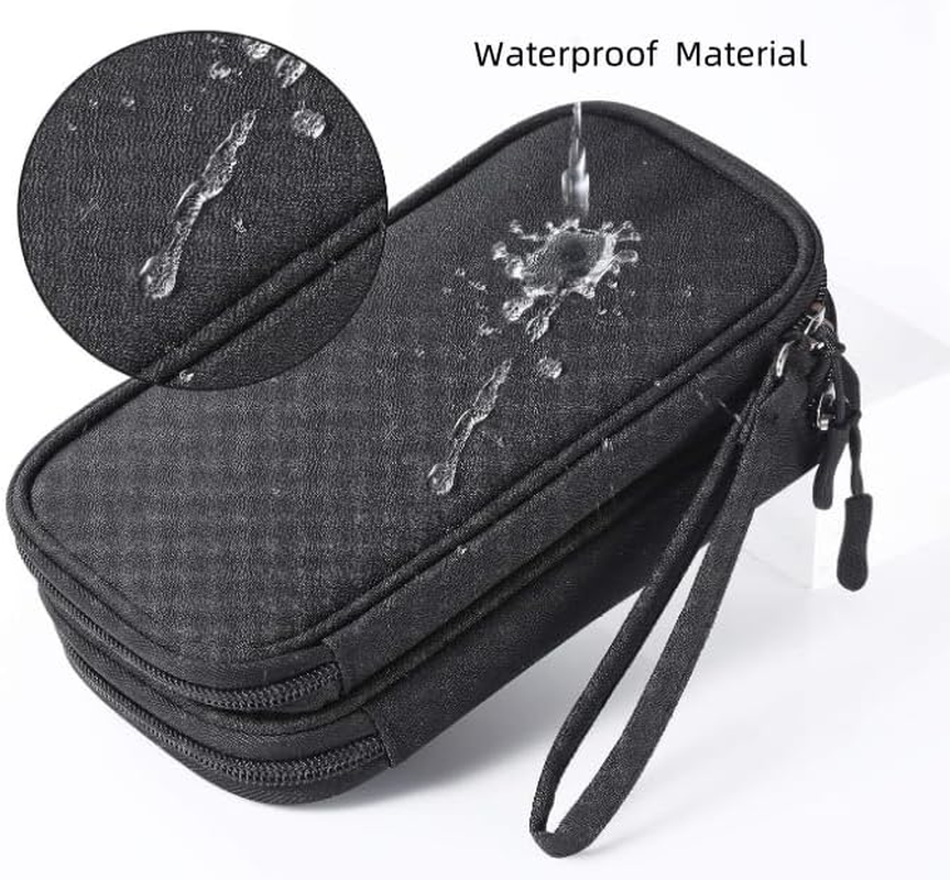 HORNO Travel Cord Organizer，Electronics Accessories Organizer Pouch Bag for Charger,Usb Cable,Business Travel Gadget Bag ﻿, Black, Cable Organizer Pouch