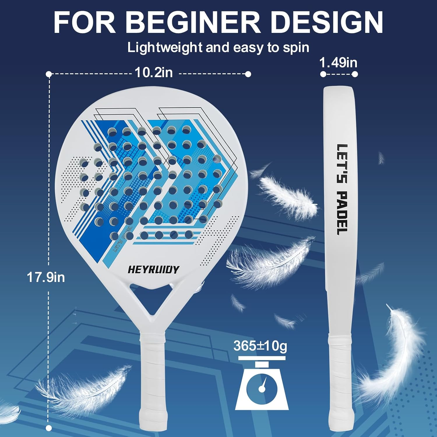 Paddel Racquet with Cover Bag, Carbon Fiber Full Carbon Soft EVA Core Paddle Tennis Racket Beginner Intermediate for Men and Woman image number 3