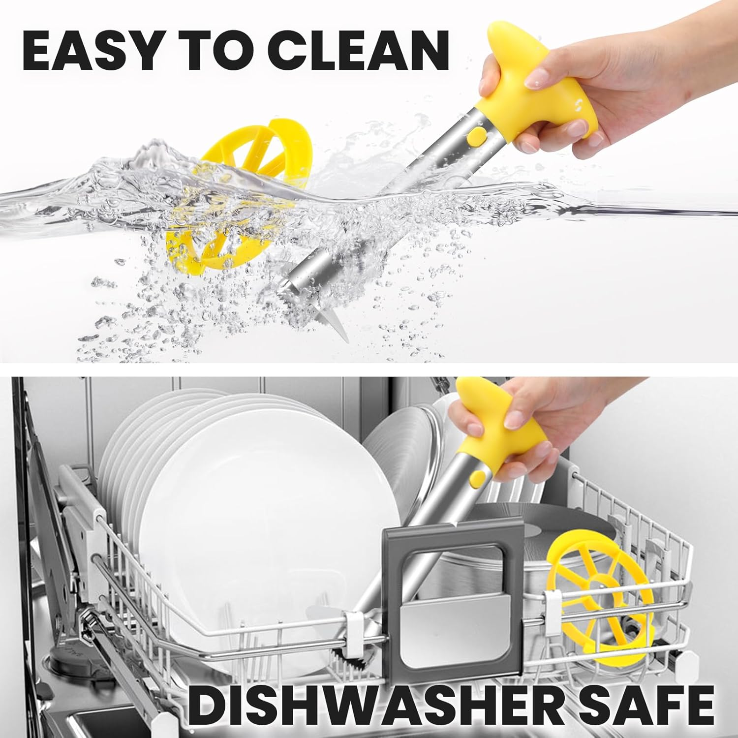 Premium Pineapple Corer and Slicer Tool - Pineapple Cutter with Sharp Serrated Tips - Easy to Use & Clean - Stainless Steel Core Remover for Pineapple - Slice and Core Fruits with Ease(Yellow) image number 2