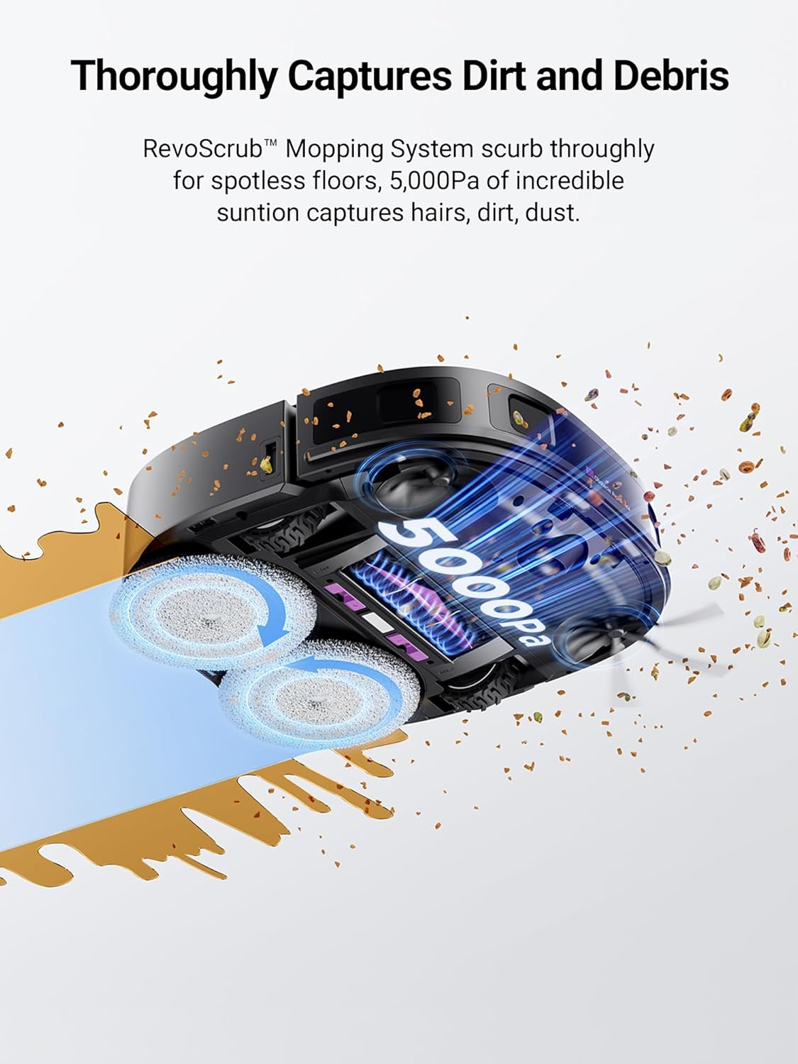 Eureka J12 Ultra Robot Vacuum Cleaner and Mop, Auto Clean and Auto Empty, 5000PA Suction, 3D Dual Laser+Ai Obstacle Detection, Dual Spinning Mops, Self-Washing and Self-Drying, Work with Alexa, Black