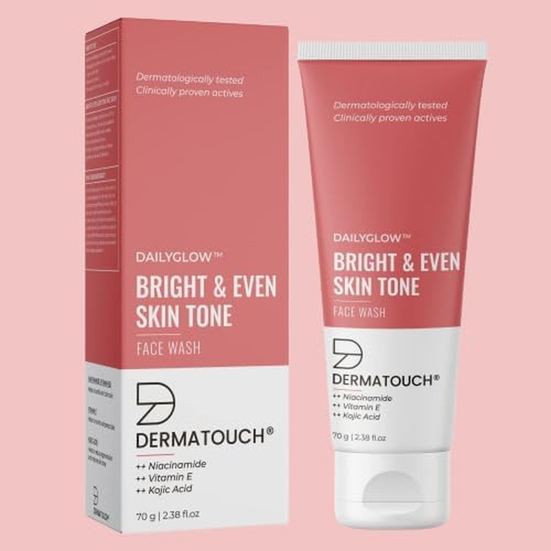 DERMA Bright & Even Tone Face Wash with Niacinamide, Vitamin E and Kojic Acid | Daily Gentle Face Cleanser for Tan, Pigmentation, Uneven Tone, Dark Spot Removal - 70G