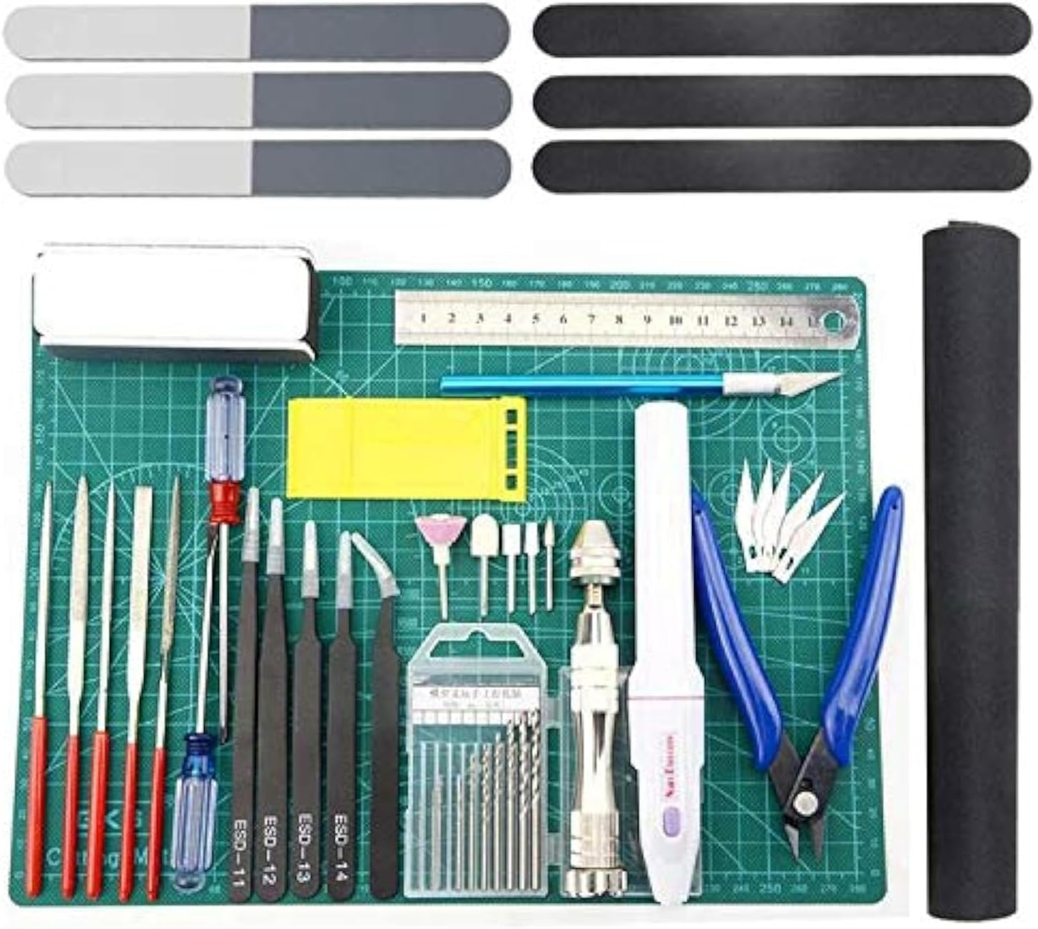 Professional 33 PCS Gundam Model Tools Kit Modeler Basic Tools Craft Set Hobby Building Tools Kit for Gundam Car Model Building Repairing and Fixing(J) image number 5