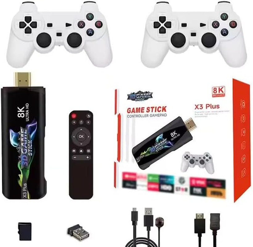 X3 GAME plus Retro Gaming Console TV Stick, 4K, 64GB Storage, 30000 Classic Games, Android System