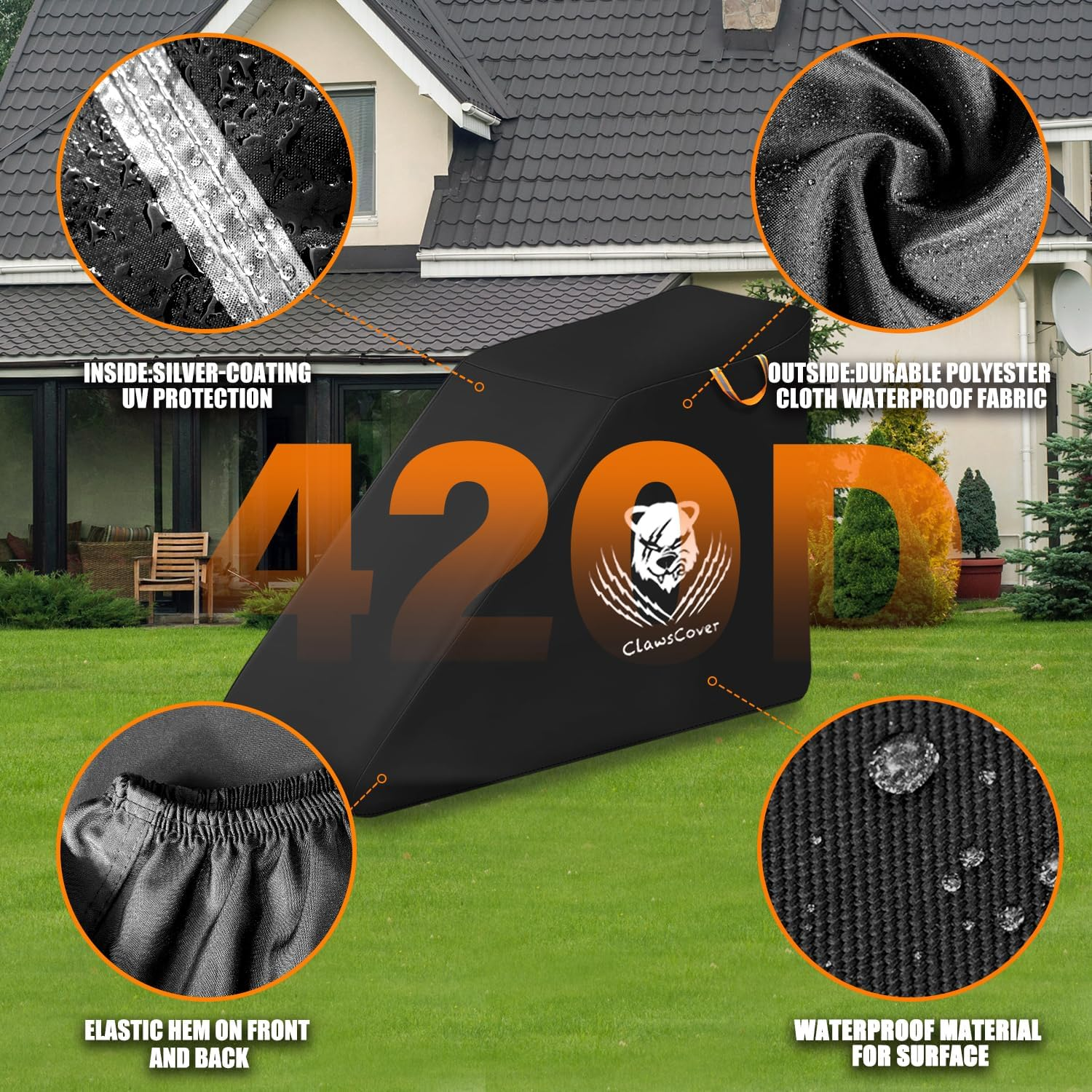 Clawscover Treadmill Cover Waterproof Dustproof Running Machine Cover Exercise Workout Equipment Protective with Windproof Drawstring and Air Vents for Home Gym Indoor Outdoor image number 4