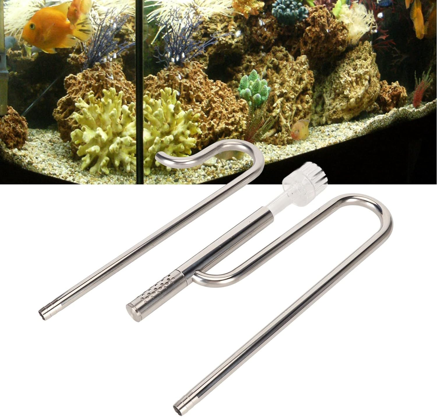 Aquatic Lily Pipe Set, Adjustable Inflow Outflow Lily Pipe with Surface Skimmer, 304 Stainless Steel Fish Tank Lily Pipe with Removable Bottom, Rust Proof, Prevent Corrosion, (12Mm Outlet with 12Mm Deoiling Film Inlet) image number 2