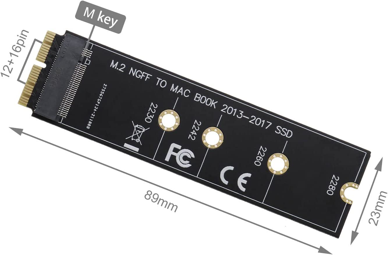M.2 NVME SSD Convert Adapter SSD to NVME Converter Hard Disk Adaptor Card Compatible with Macbook Air Pro Retina 2013-2017 NVME SSD Upgrade Kit for A1465 A1466 A1398 image number 3