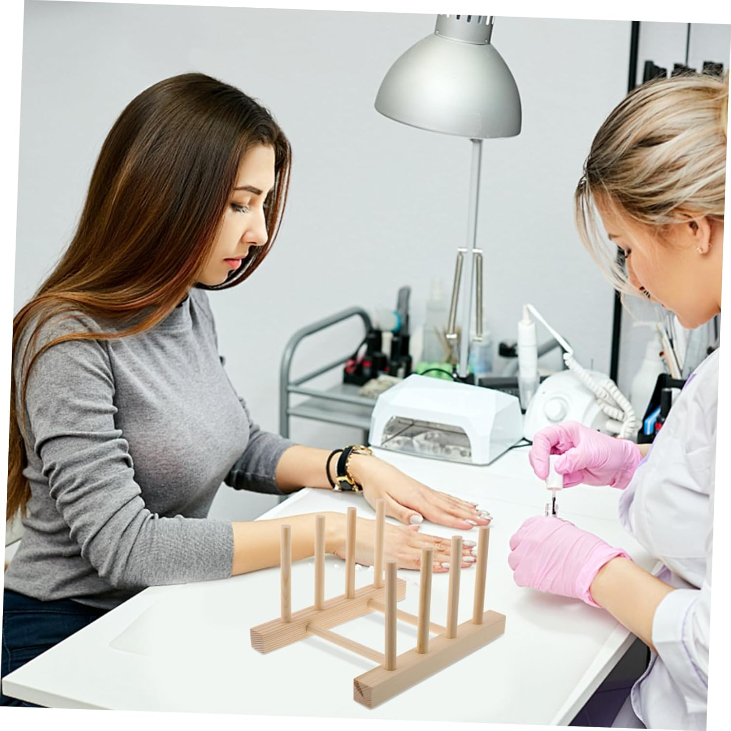 Nail Display Board Holder with Slots Sturdy False Nail Sample Rack and Exhibitions for Tips and Designs image number 6