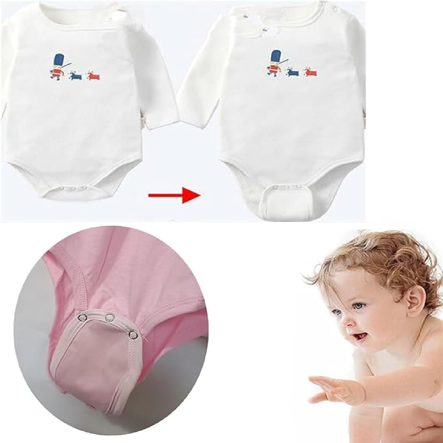 5Pcs Vest Extenders for Toddler & Infant Rompers, Romper Suit Extension Snap Cotton Bodysuit Extenders, Easy Snap Closure,Perfect for DIY Baby Clothes image number 5