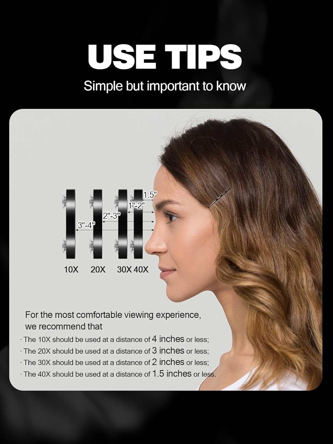 10X Magnifying Mirror with 2 Suction Cups, 3.5 Inches Magnified Makeup Mirror and Slant Tweezers,1Pcs image number 4