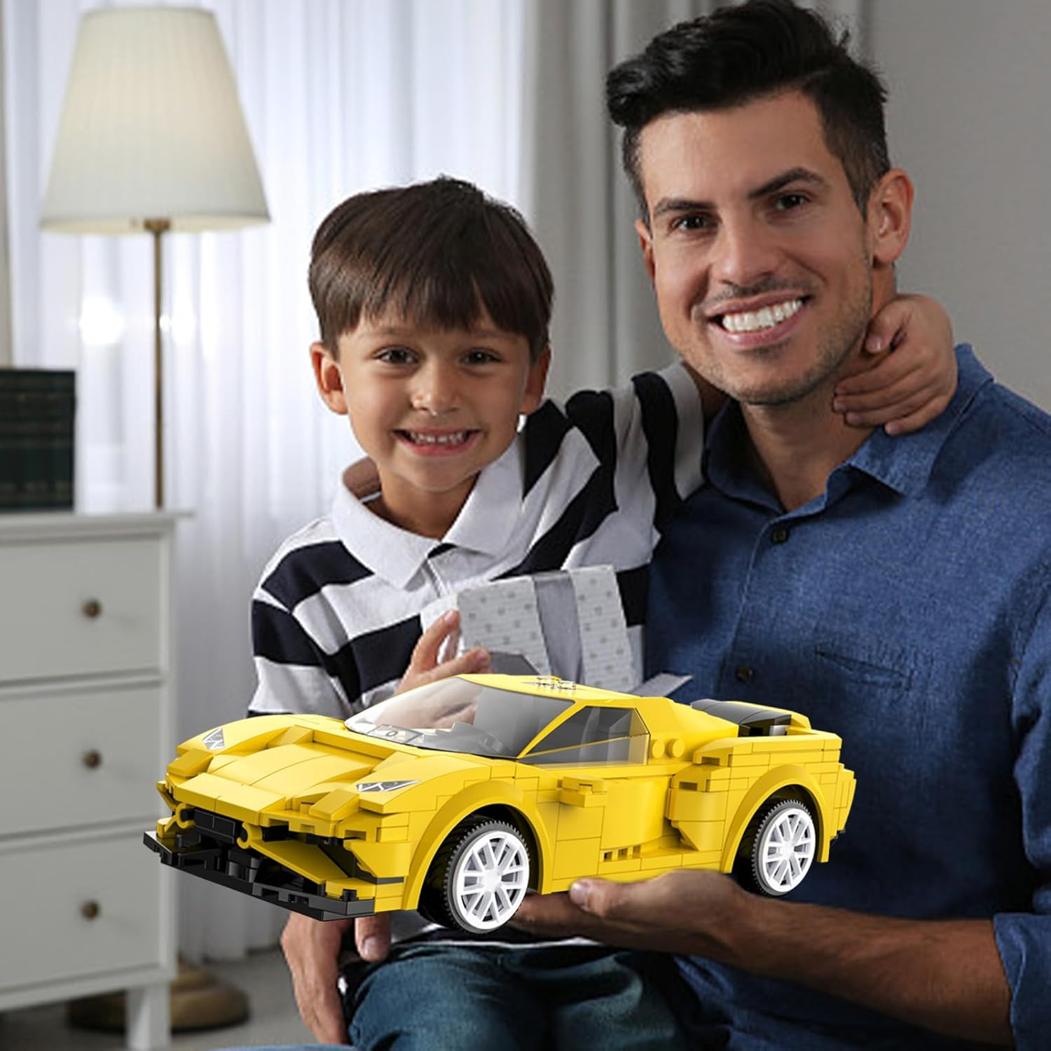 Technic RC Car Building Set, Two Modes of Control Race Car, Yellow STEM Sports Model Car Kits Toys Gifts for Boys Kids Age 8-12(289 Pcs) image number 5