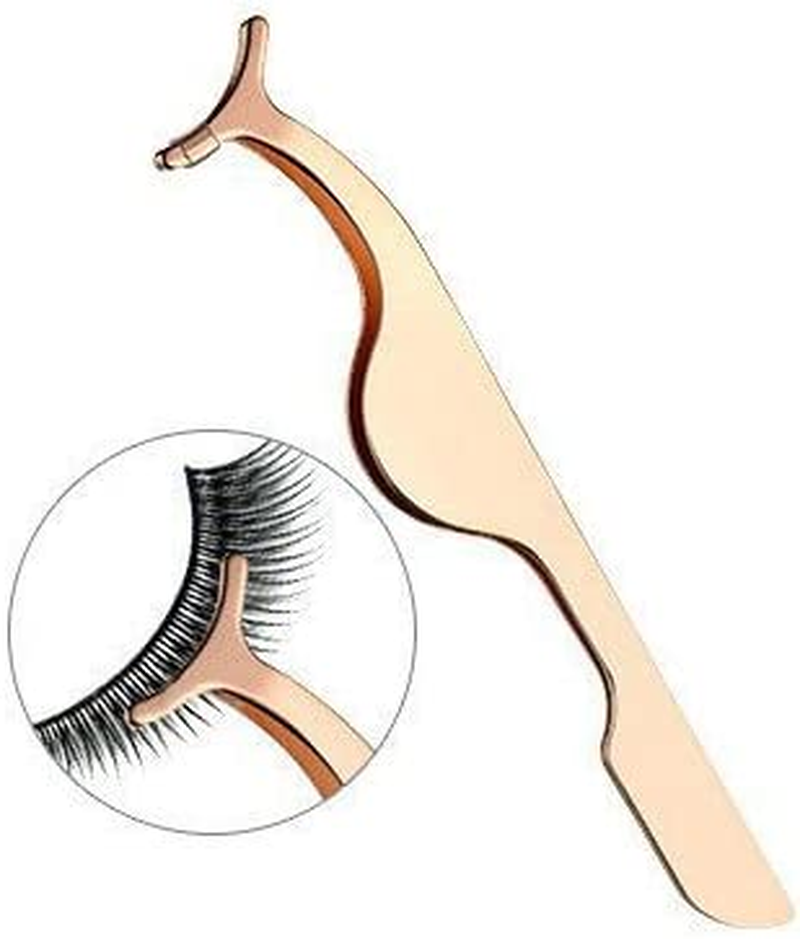False Eyelashes Applicator Tool Eyelash Extension Tweezers Remover Clip Tweezers Nipper (Golden) image number 6