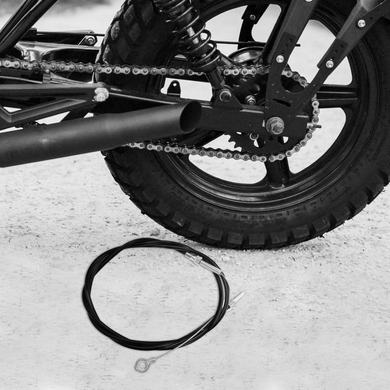 Motorcycle Throttle Cable - Metal Go Kart Cable Accelerator Motorcycle Accessories Throttle Line Wire Replacement for Bike Trailer Truck Mower image number 3