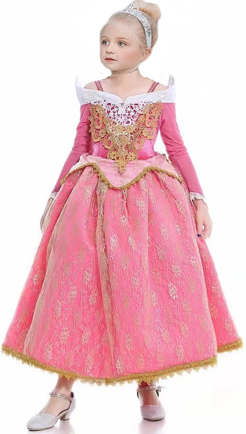 Fancy Cinderella Belle Costume Girl Princess Dress up Ball Gown Halloween Party Cosplay 2-13T image number 7