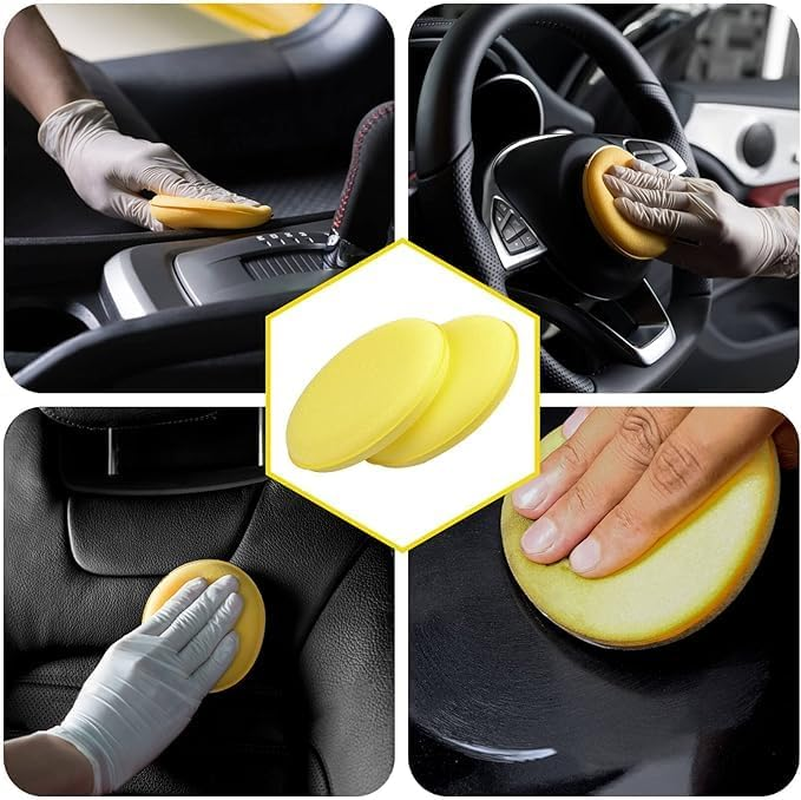 20Pcs Car Foam Wax Applicator Pads,Round Shaped Car Wax Polish Sponge,Waxing Polish Foam Sponge Cars Vehicle Cleanning Applicator Pads,Car Microfiber Detailing Polishing Sponges Applicator Pad Sponge image number 1