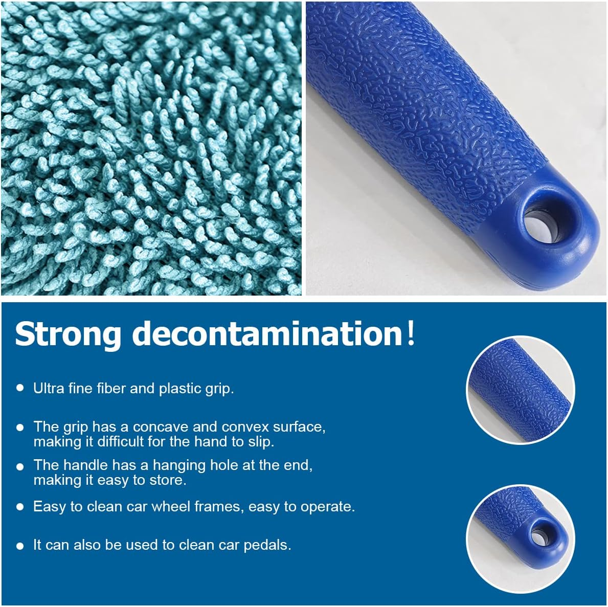 AICEL 2 Pcs Wheel Brush, Soft Microfiber Metal Free Rim and Wheel Brushes Kit, Easy Reach Tire Detailing Washing Tool, Professional Grade Scratch Free Wheel Cleaning Set for Cars, Motorcycles (Orange) image number 1