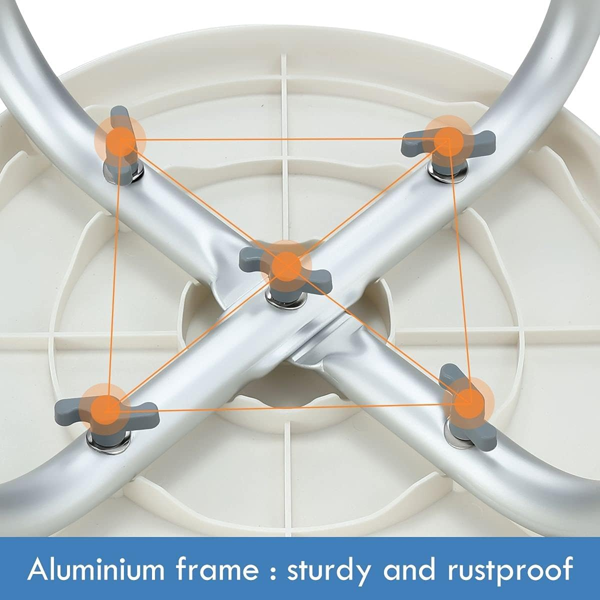 360 Degree Rotating Shower Stool Swivel Shower Chair Adjustable Bath Seat Bathroom for Elderly Disabled Seniors image number 5