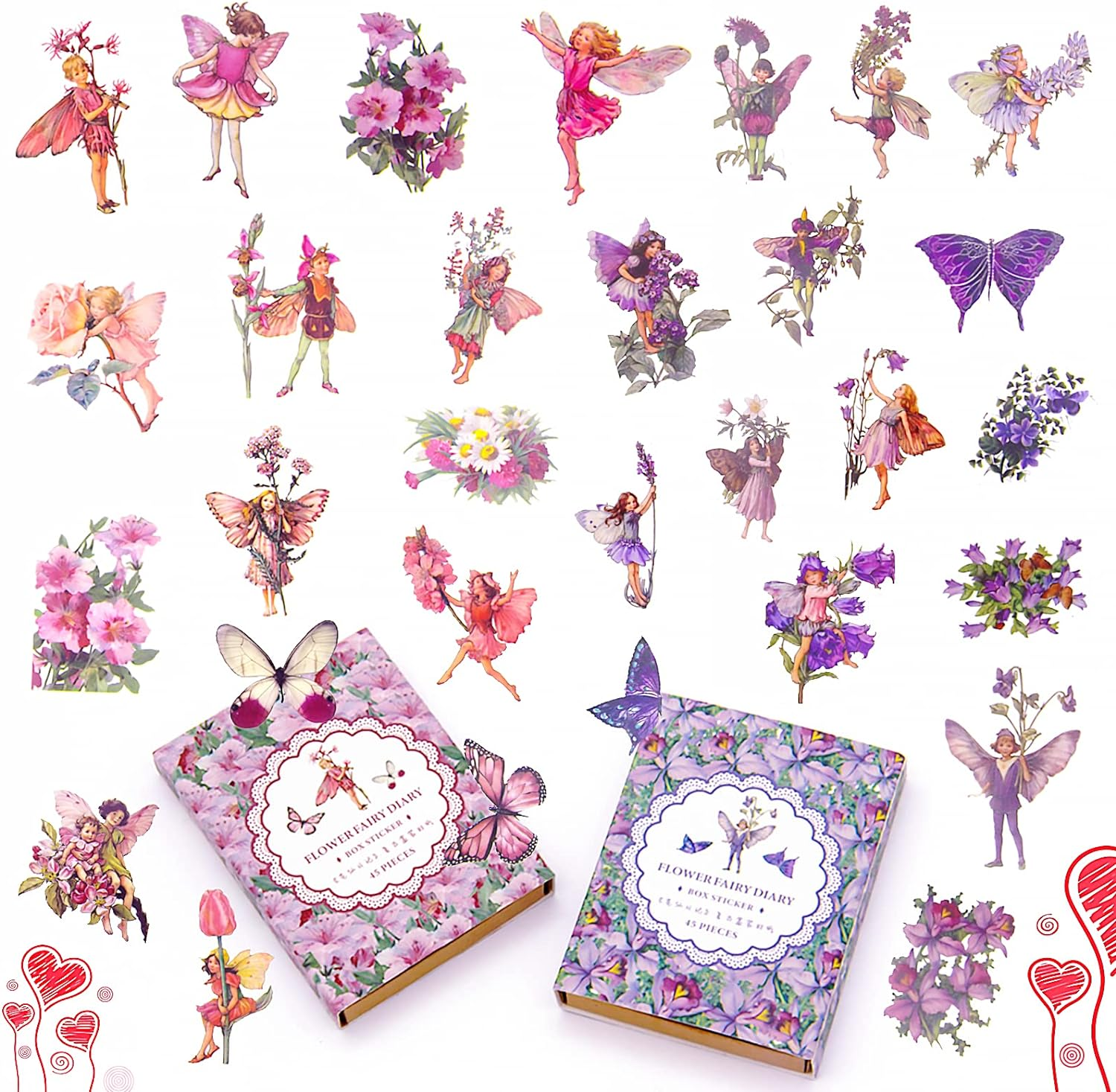 90 Pieces Fairy Stickers for Scrapbook, Transparent Flower Fairy Patch for Scrapbooking Hand Ledger Phone Case Laptop Diary DIY Crafts image number 3