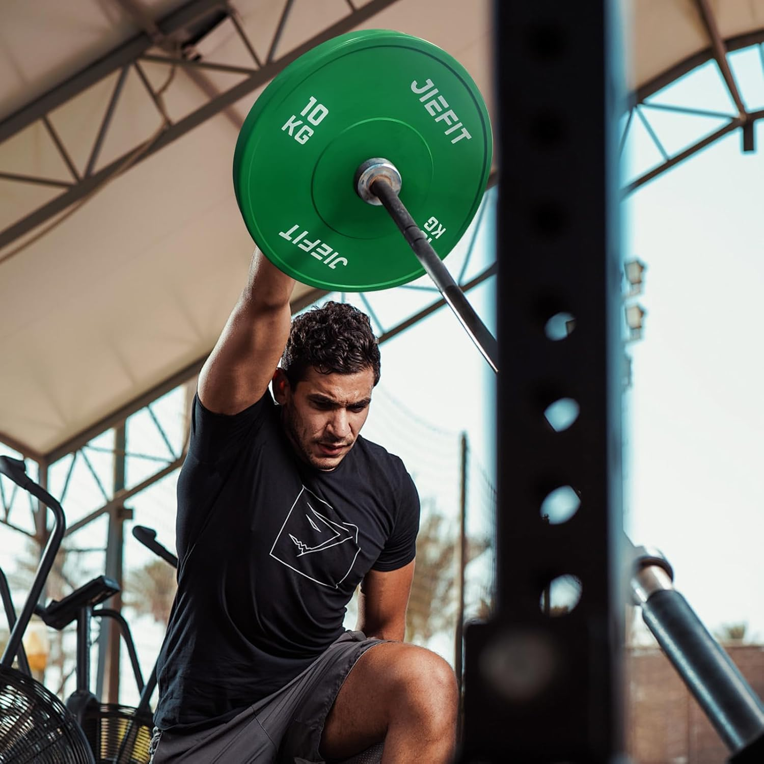 Olympic Bumper Barbell Weight Plates Rubber Bumper Plates ,50Mm Hole Steel Hub Bumper Plates Durable Weightlifting Plate for Bodybuilding, Strength Training, Weightlifting, Crossfit Fitness Gym Equipment image number 3