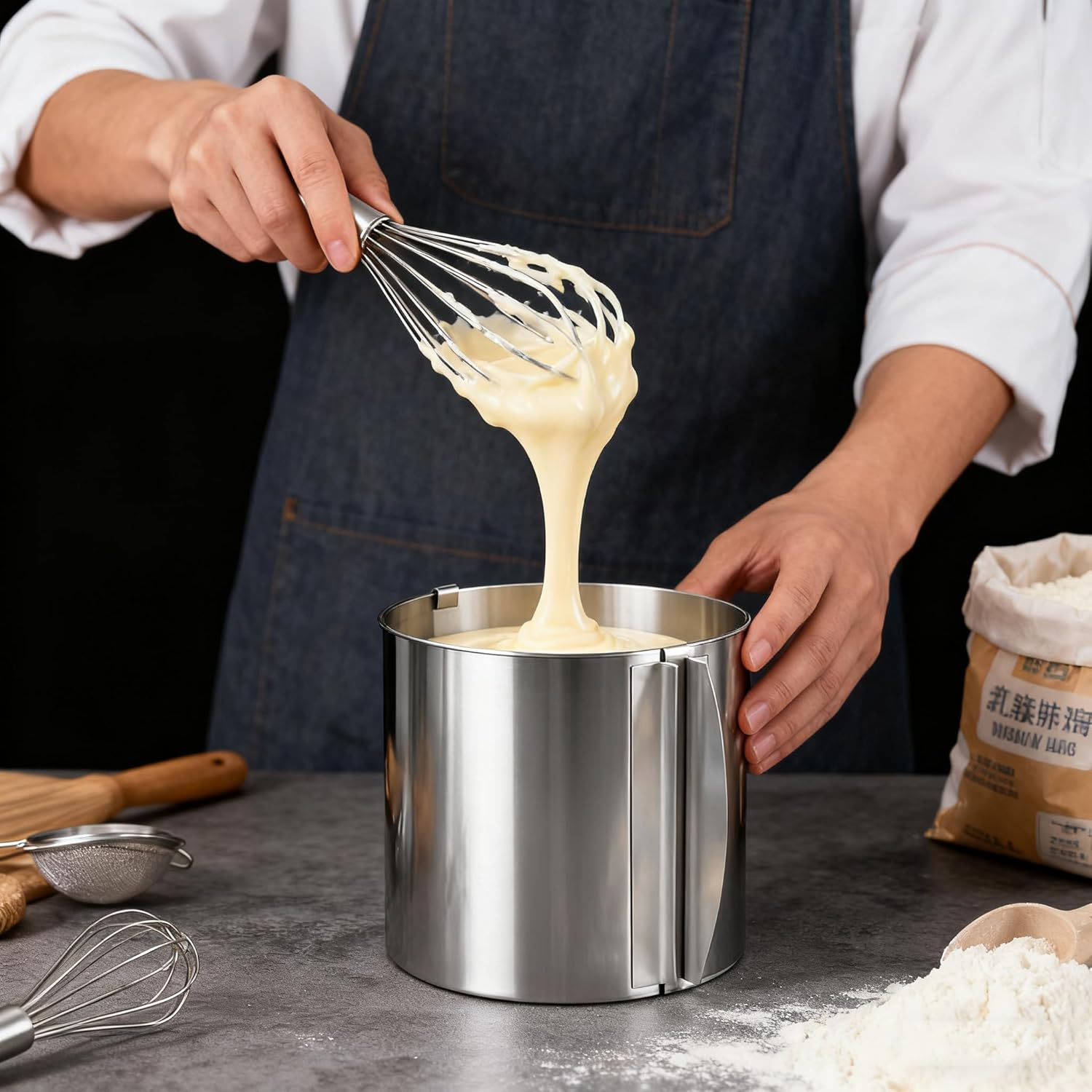 Cake Ring Adjustable Extra High 5.9 Inch - Stable Stainless Steel Baking Ring - Cake Ring with Precise Scaling Inside image number 3