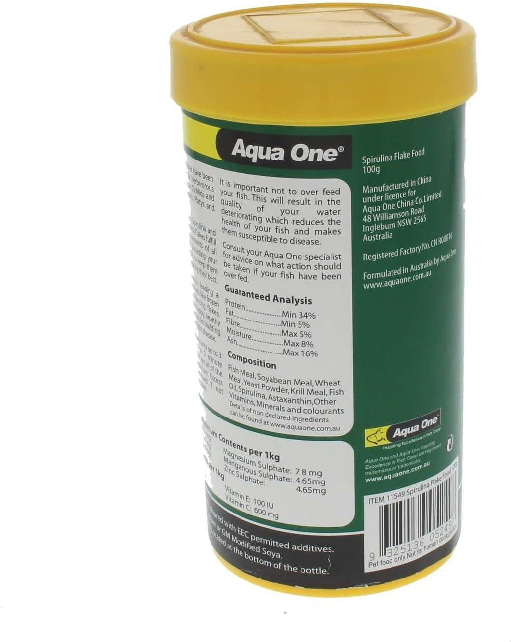 Spirulina Flake Fish Food 100G 11549 Fish Tank Aquarium Aqua One image number 5