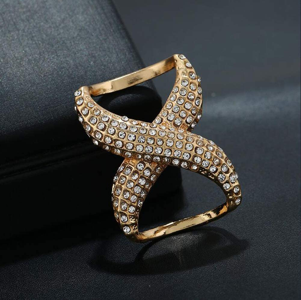 2Pcs(Gold+Silver) Women Lady Girls Fashion Rhinestone Inlayed Scarf Ring Buckle Modern Simple Jewelry Silk Scarf Clasp Clips Clothing Wrap Holder Decoration Accessories for T-Shirt Neckerchief Shawl image number 5