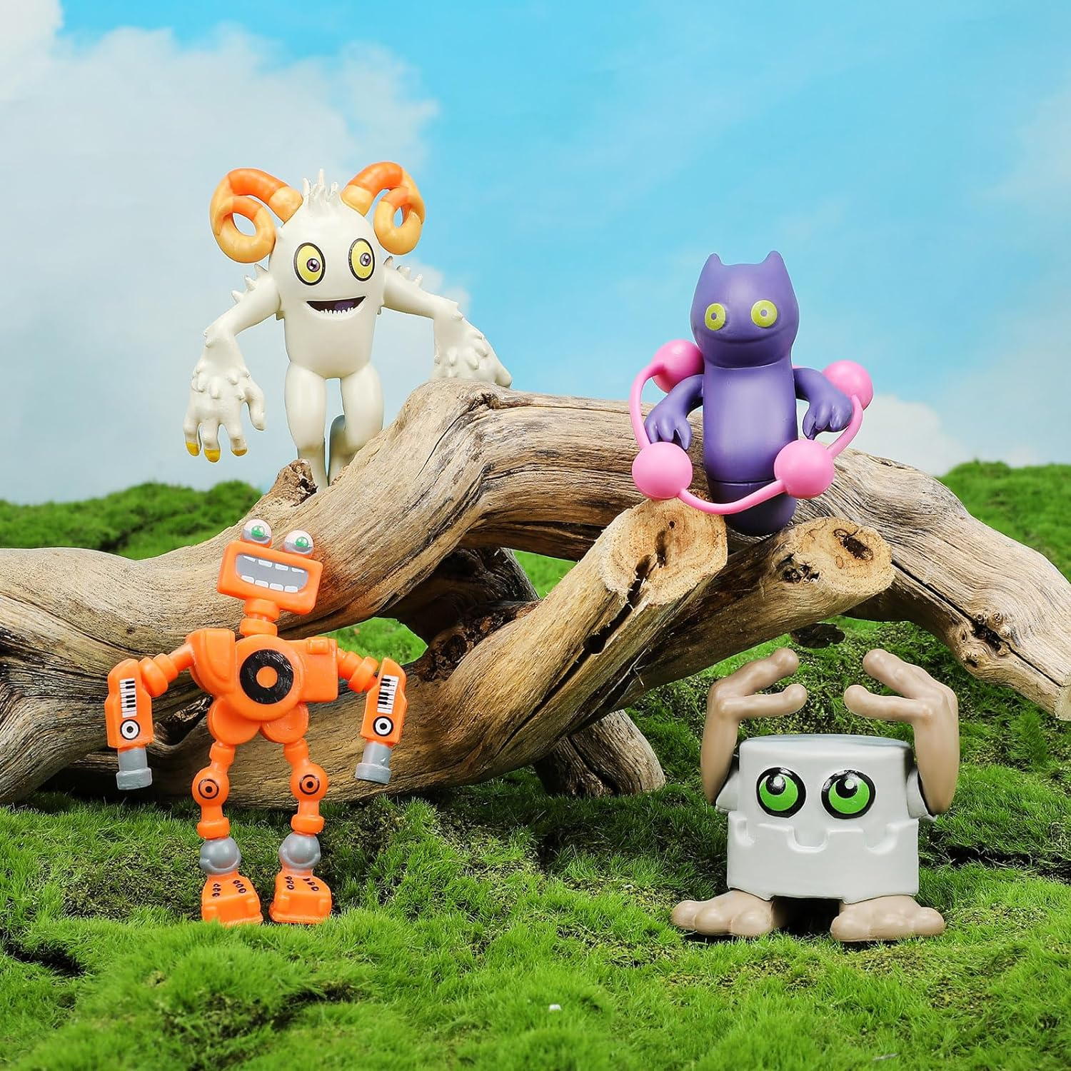 HOUVSSEN 13PCS PVC Anime Sinnging Cartoon Monster Car Room Desktop Decoration, Wubbox Noggin Toe Jammermini Action Figure Playset,Gifts for Children image number 1