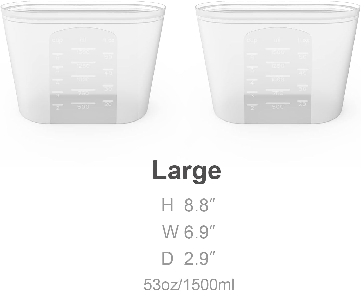 Reusable Silicone Food Storage Bag, 2 Set of Large 53Oz&hellip;